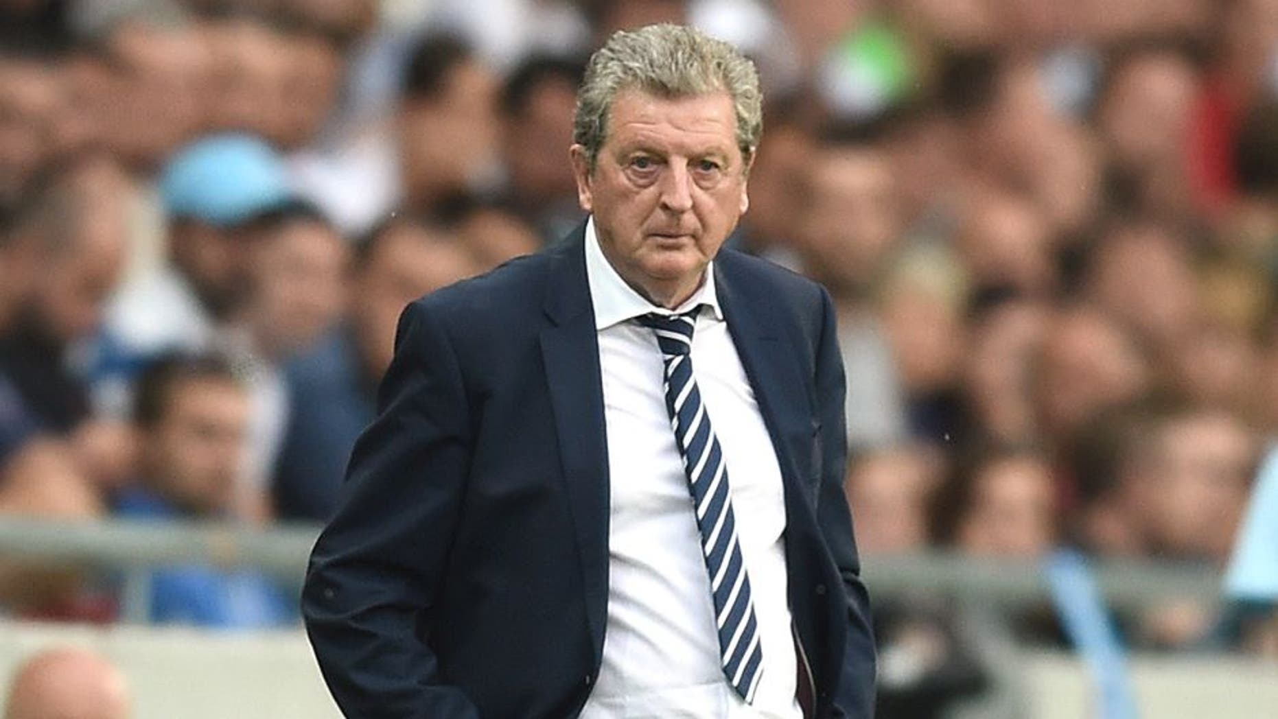 LJUBLJANA, SLOVENIA - JUNE 14: England manager Roy Hodgson looks on during the UEFA EURO 2016 Qualifier between Slovenia and England on at the Stozice Arena on June 14, 2015 in Ljubljana, Slovenia. (Photo by Michael Regan - The FA/The FA via Getty Images)