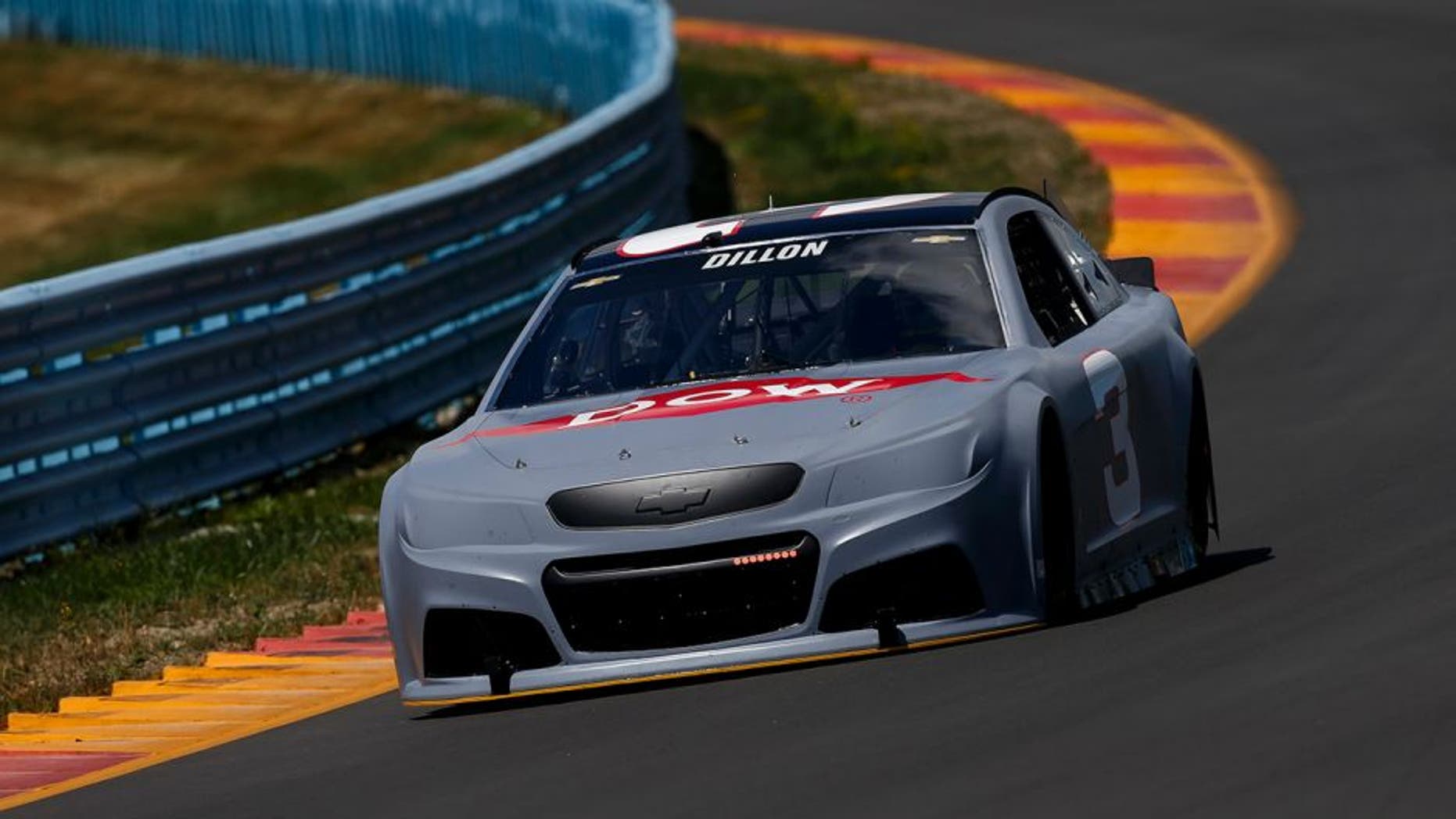 WATKINS GLEN, NY - JULY 26: Austin Dillon, driver of the #3 DOW/Mycogen Chevrolet, drives during testing at Watkins Glen International on July 26, 2016 in Watkins Glen, New York. (Photo by Jeff Zelevansky/NASCAR via Getty Images)