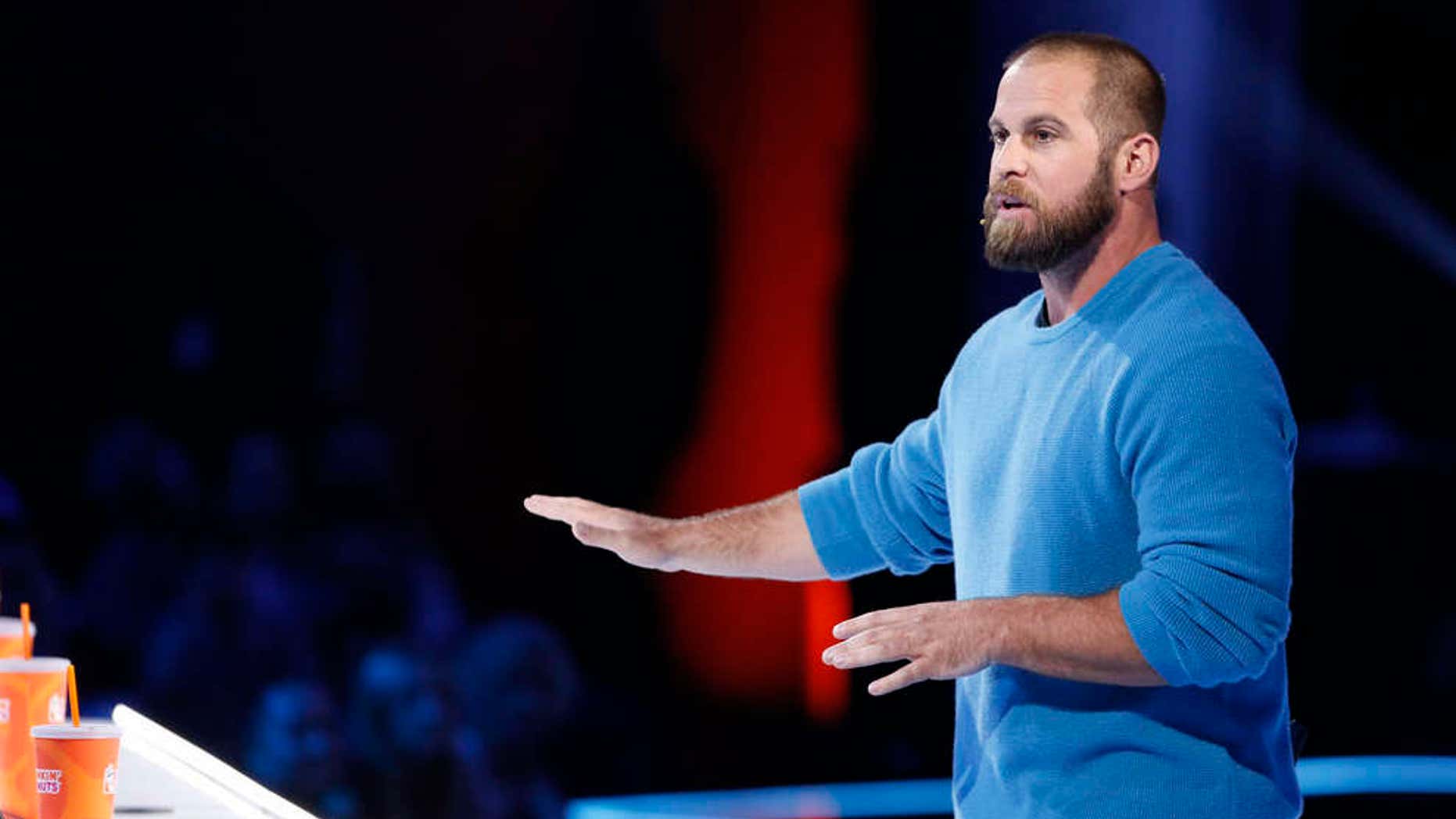 Former NFL star Jon Dorenbos on "America's Got Talent" Tuesday night.