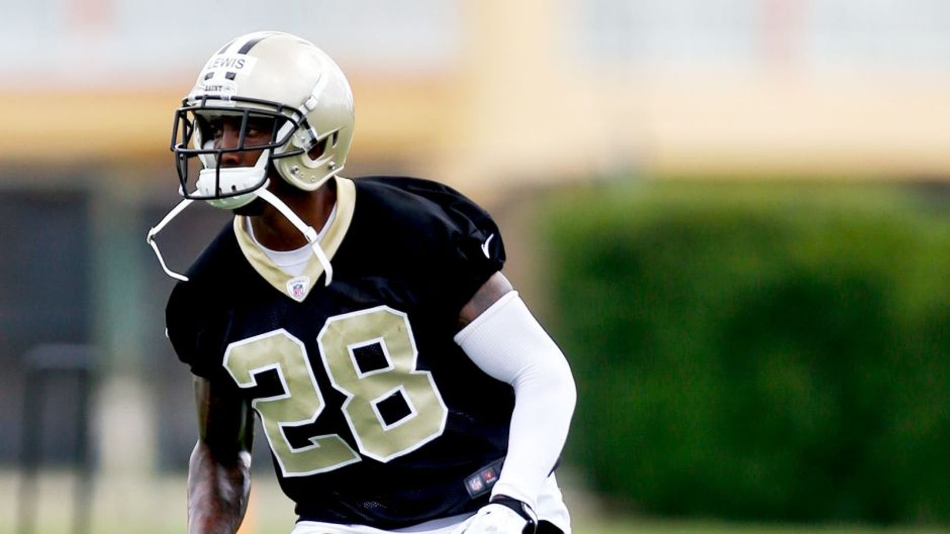 May 29, 2014; Metairie, LA, USA; New Orleans Saints cornerback Keenan Lewis (28) during offseason team activities at the New Orleans Saints Training Facility. Mandatory Credit: Derick E. Hingle-USA TODAY Sports