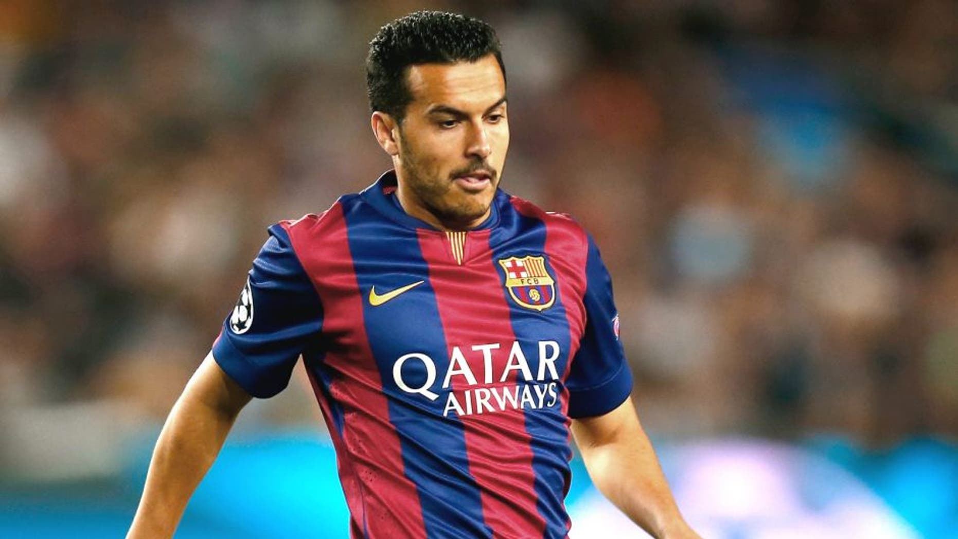 BARCELONA, SPAIN - APRIL 21: Pedro Rodriguez of Barcelona in action during the UEFA Champions League Quarter Final second leg match between FC Barcelona and Paris Saint-Germain at Camp Nou on April 21, 2015 in Barcelona, Spain. (Photo by Clive Rose/Getty Images)