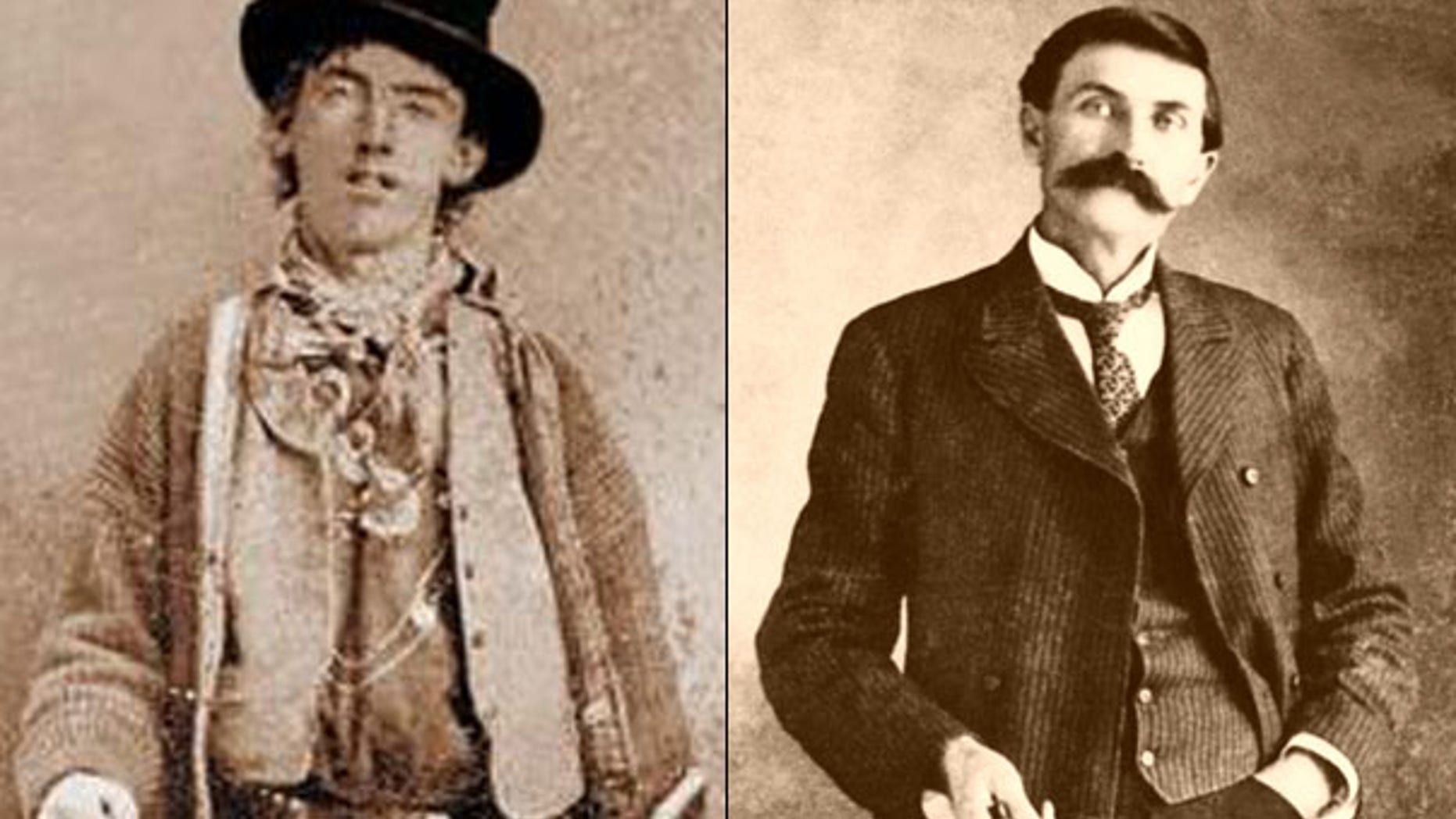 The 130-year-old feud between outlaw Billy the Kid, left, and frontier lawman Pat Garrett isn't over, as New Mexico Gov. Bill Richardson considers granting a posthumous pardon to the notorious criminal.