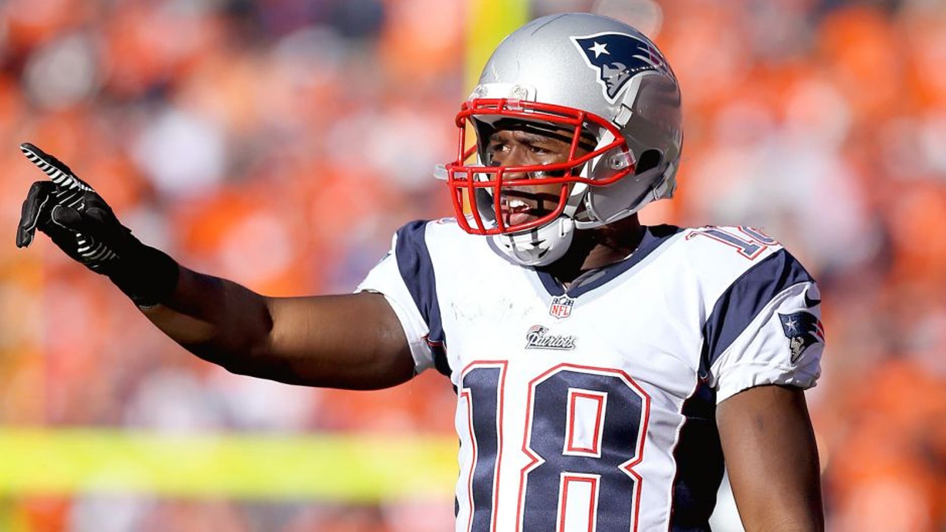 January 19, 2014; Denver, CO, USA; New England Patriots wide receiver Matthew Slater against the Denver Broncos in the 2013 AFC Championship football game at Sports Authority Field at Mile High. Mandatory Credit: Mark J. Rebilas-USA TODAY Sports