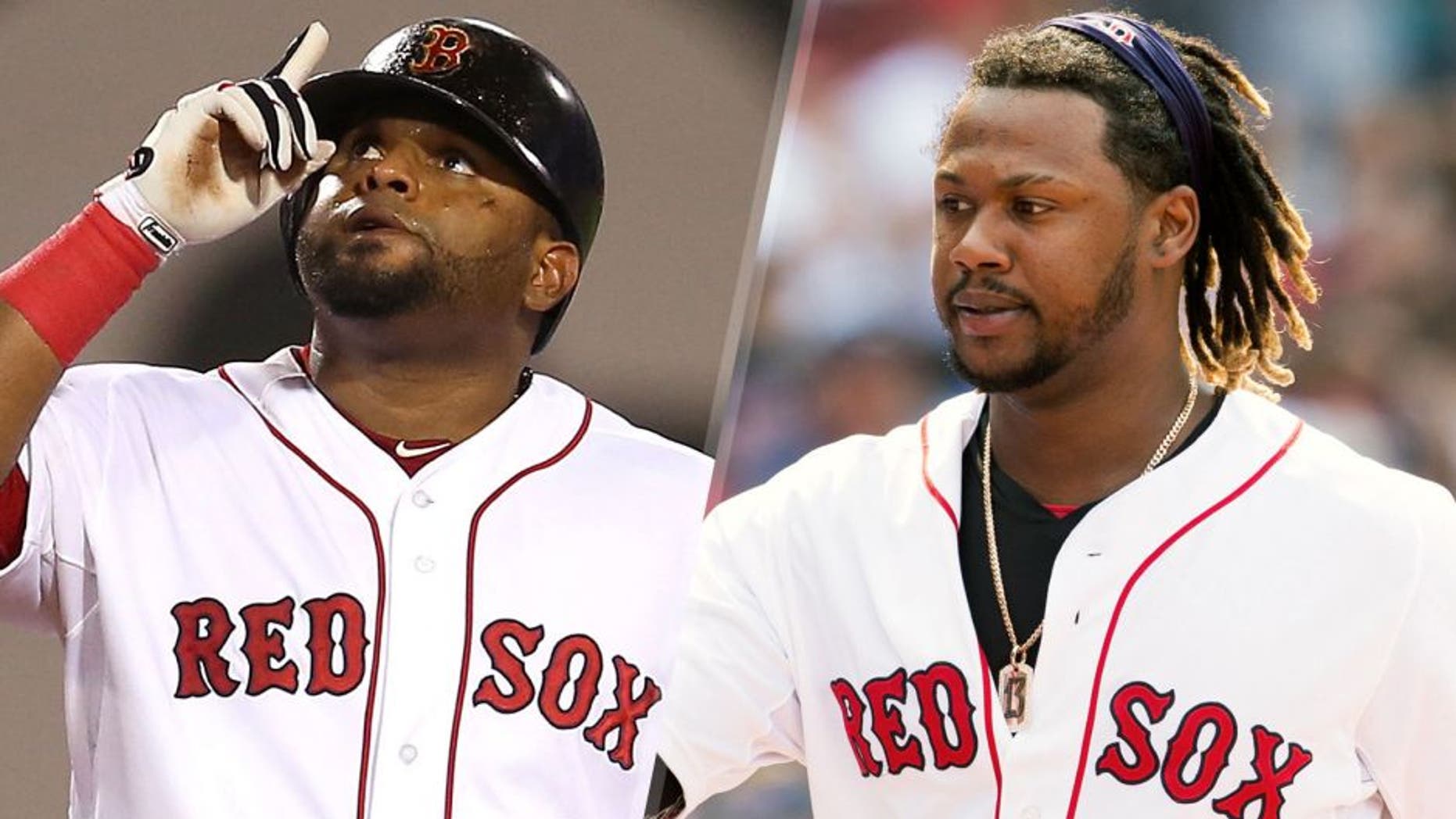 BOSTON, MA - JULY 27: Pablo Sandoval #48 of the Boston Red Sox reacts after a double against the Chicago White Sox in the fifth inning at Fenway Park on July 27, 2015 in Boston, Massachusetts. (Photo by Jim Rogash/Getty Images) BOSTON, MA - JULY 5: Hanley Ramirez #13 of the Boston Red Sox walks to the dug out after scoring after a Pablo Sandoval double during the sixth inning against the Houston Astros and is congratulated by a fan at Fenway Park on July 5, 2015 in Boston, Massachusetts. (Photo by Rich Gagnon/Getty Images)