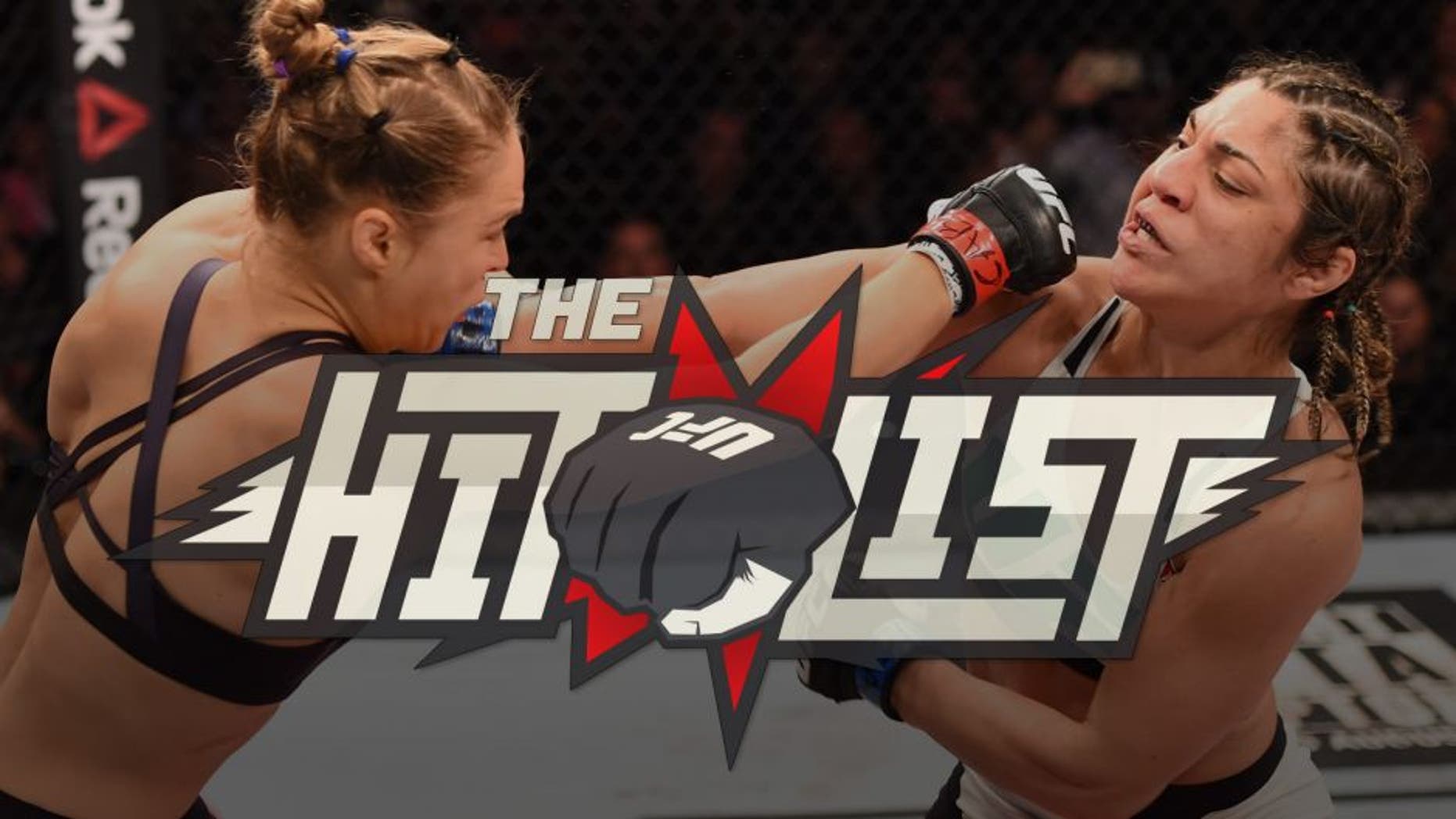 RIO DE JANEIRO, BRAZIL - AUGUST 01: (L-R) Ronda Rousey of the United States punches Bethe Correia of Brazil in their UFC women's bantamweight championship bout during the UFC 190 event inside HSBC Arena on August 1, 2015 in Rio de Janeiro, Brazil. (Photo by Josh Hedges/Zuffa LLC/Zuffa LLC via Getty Images)