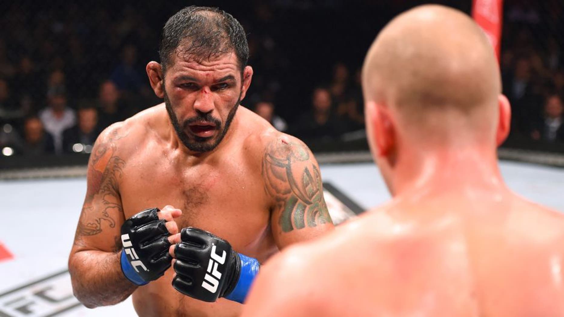 RIO DE JANEIRO, BRAZIL - AUGUST 01: (L-R) Rodrigo 'Minotauro' Nogueira of Brazil circles Stefan Struve of the Netherlands in their heavyweight bout during the UFC 190 event inside HSBC Arena on August 1, 2015 in Rio de Janeiro, Brazil. (Photo by Josh Hedges/Zuffa LLC/Zuffa LLC via Getty Images)