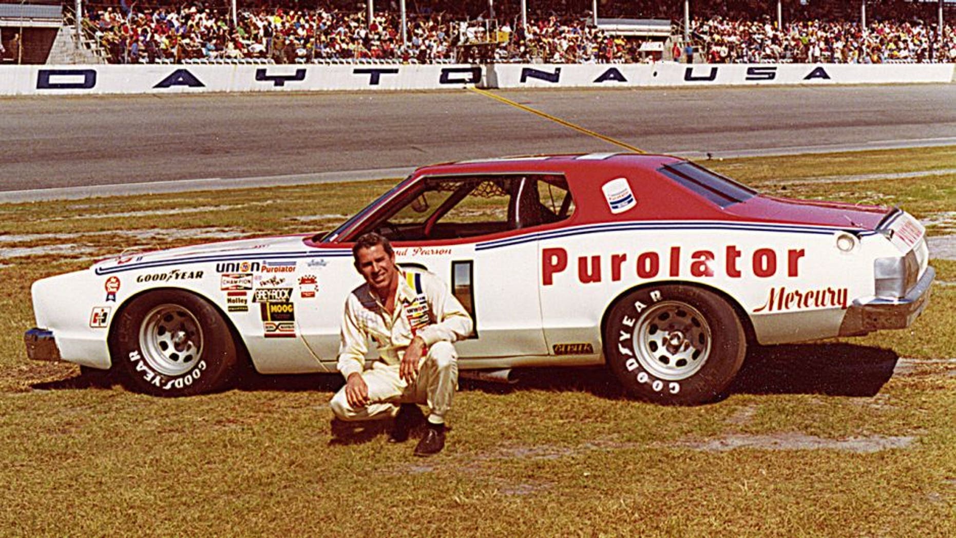 DAYTONA BEACH, FL â 1976: David Pearson started off the NASCAR Cup season at Daytona International Speedway by winning the Daytona 500 in a wild, crashing finish with arch-rival Richard Petty. In July, Pearson finished second to Cale Yarborough in the Firecracker 400. (Photo by ISC Images & Archives via Getty Images)