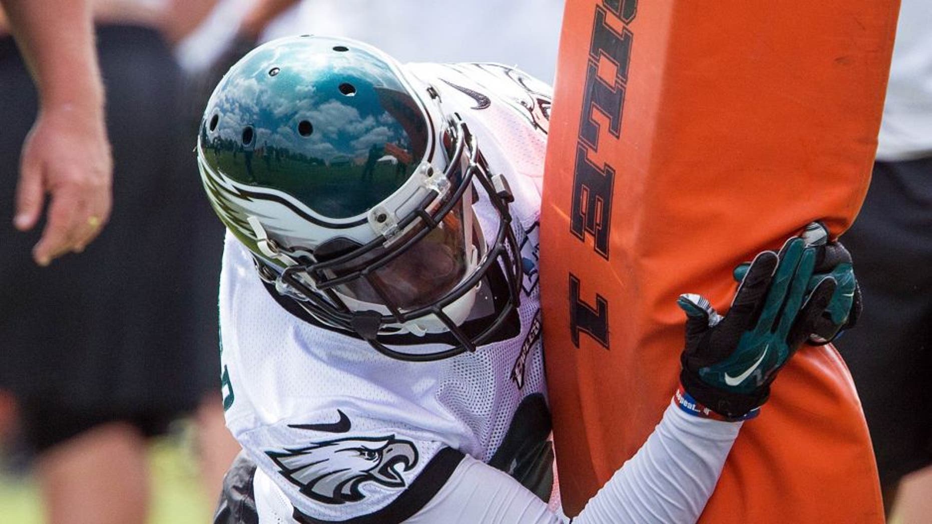 Jun 17, 2015; Philadelphia, PA, USA; Philadelphia Eagles defensive back JaCorey Shepherd (36) runs drills during minicamp at The NovaCare Complex. Mandatory Credit: Bill Streicher-USA TODAY Sports