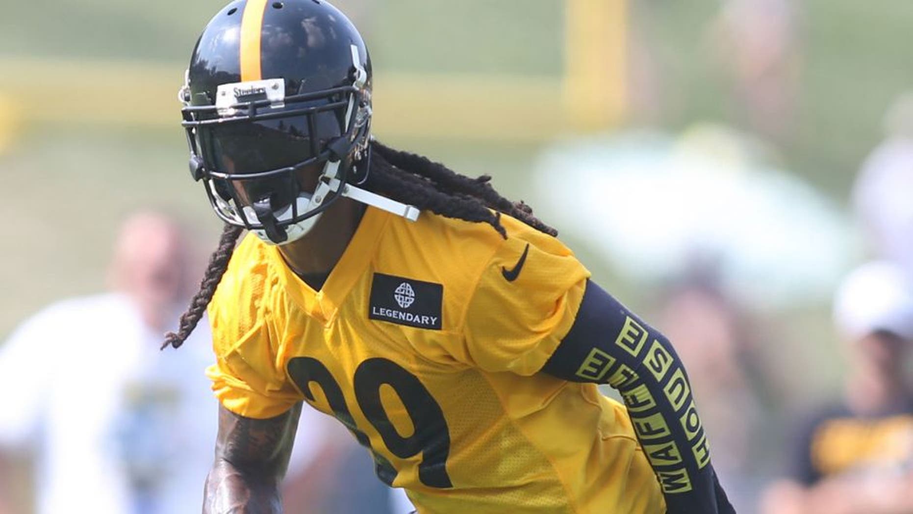 Jul 27, 2015; Latrobe, PA, USA; Pittsburgh Steelers cornerback B.W. Webb (39) participates in drills during training camp at Saint Vincent College. Mandatory Credit: Charles LeClaire-USA TODAY Sports