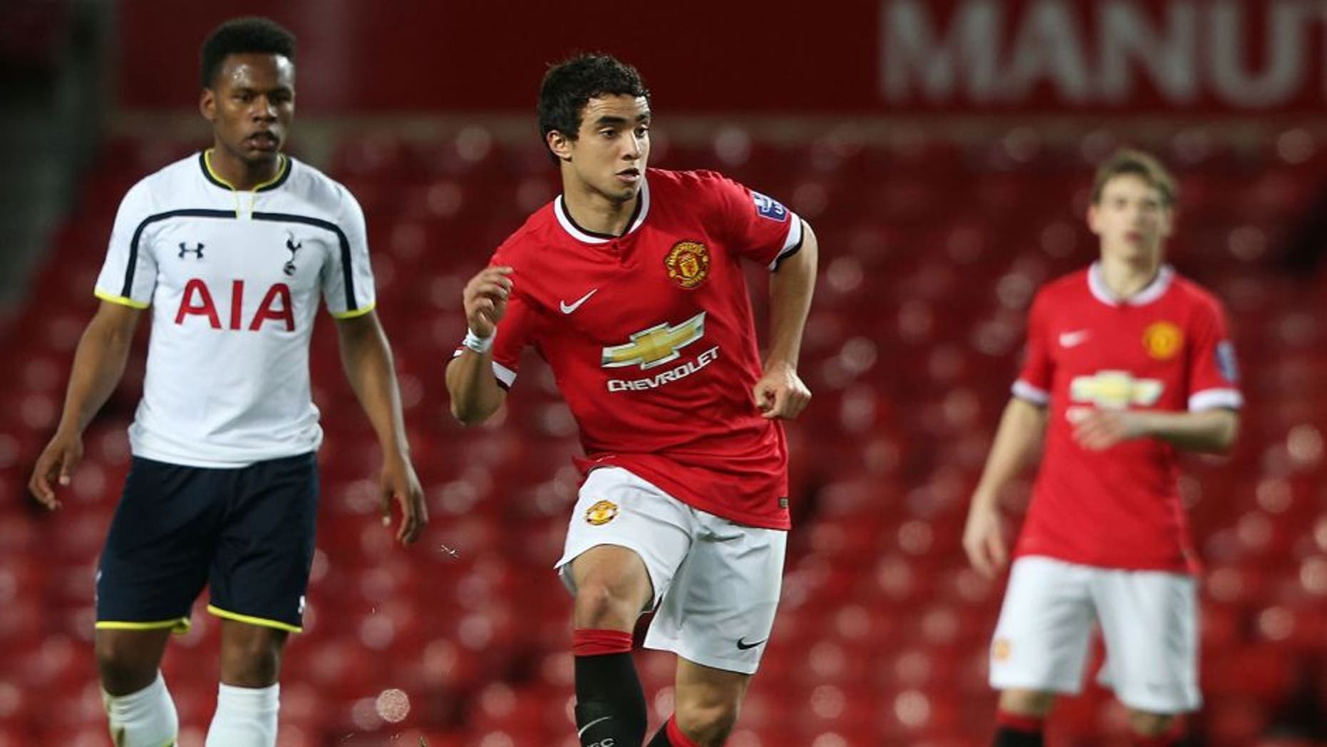 MANCHESTER, ENGLAND - MARCH 10: Rafael da Silva of Manchester United U21s in action during the Barclays U21 Premier League match between Manchester United and Tottenham Hotspur at Old Trafford on March 10, 2015 in Manchester, England. (Photo by Matthew Peters/Man Utd via Getty Images)
