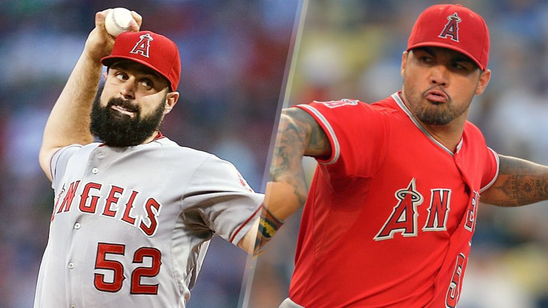 BOSTON, MA - AUGUST 21: Matt Shoemaker #52 of the Los Angeles Angels throws against the Boston Red Sox in the first inning at Fenway Park on August 21, 2014 in Boston, Massachusetts. (Photo by Jim Rogash/Getty Images) Jul 31, 2015; Los Angeles, CA, USA; Los Angeles Angels starting pitcher Hector Santiago (53) in the first inning of the game against the Los Angeles Dodgers at Dodger Stadium. Mandatory Credit: Jayne Kamin-Oncea-USA TODAY Sports