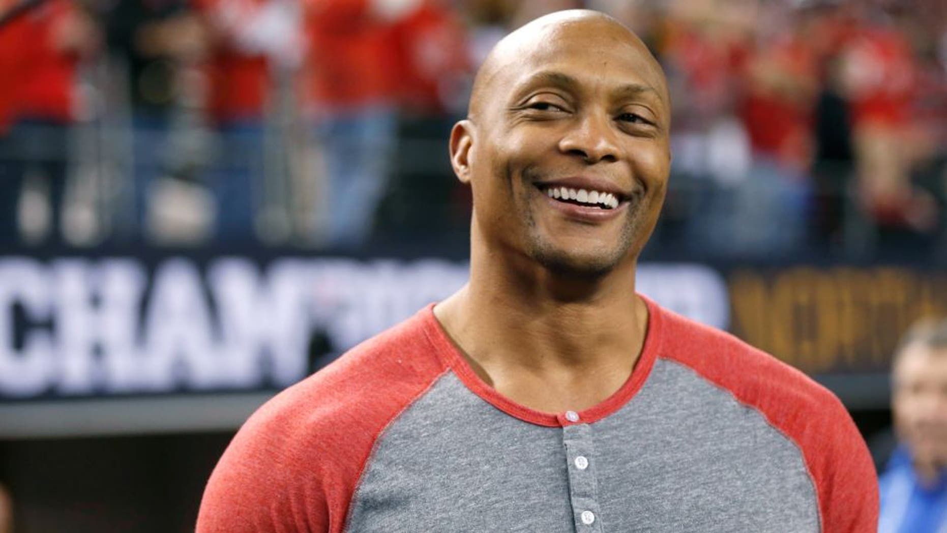 Jan 12, 2015; Arlington, TX, USA; Ohio State Buckeyes former running back Eddie George before the 2015 CFP National Championship Game against the Oregon Ducks at AT&T Stadium. Mandatory Credit: Matthew Emmons-USA TODAY Sports