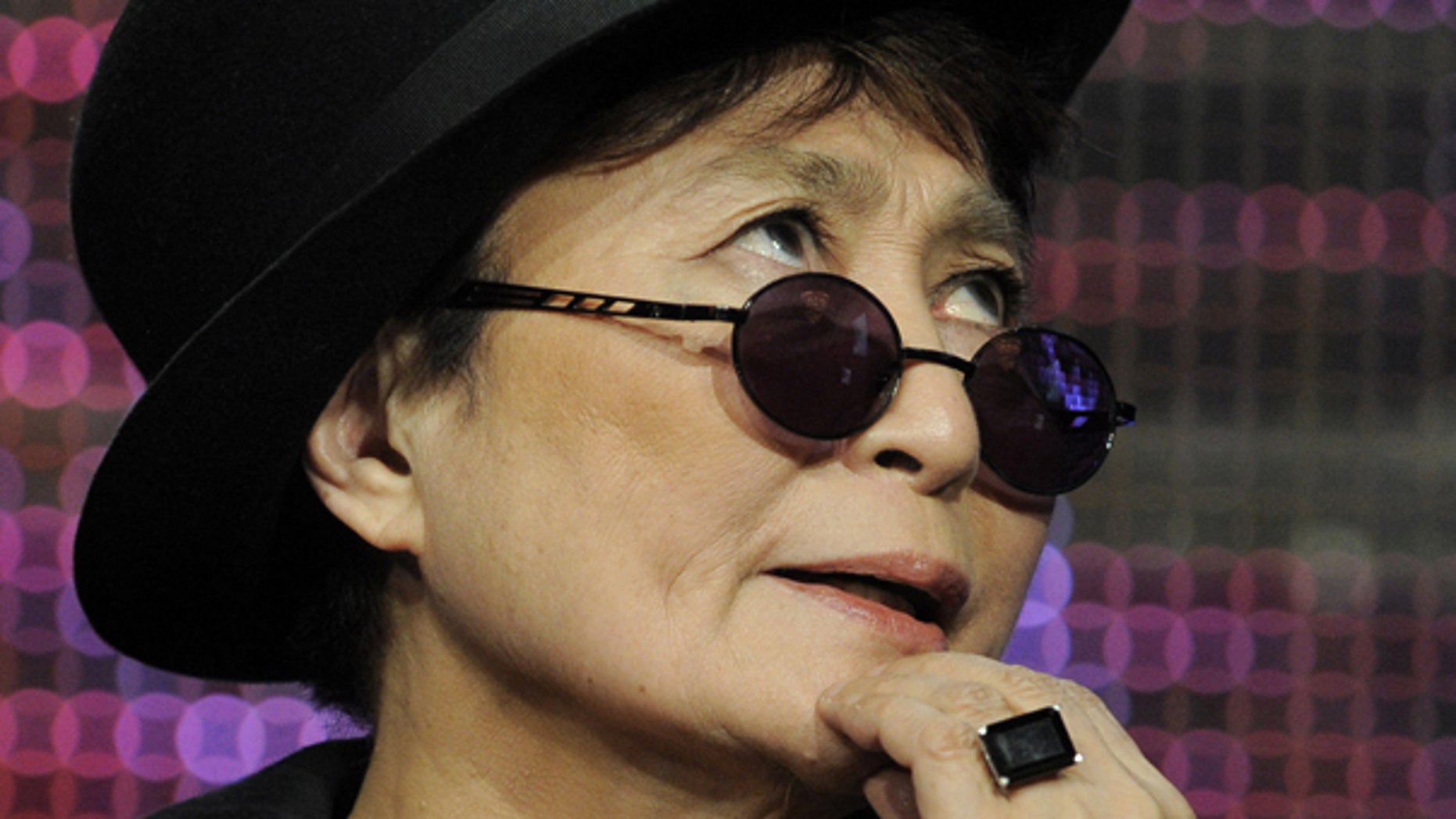 Aug. 5: Yoko Ono ponders a question during a panel discussion on the PBS special "Lennon NYC" at the PBS Television Critics Association summer press tour in Beverly Hills, Calif.