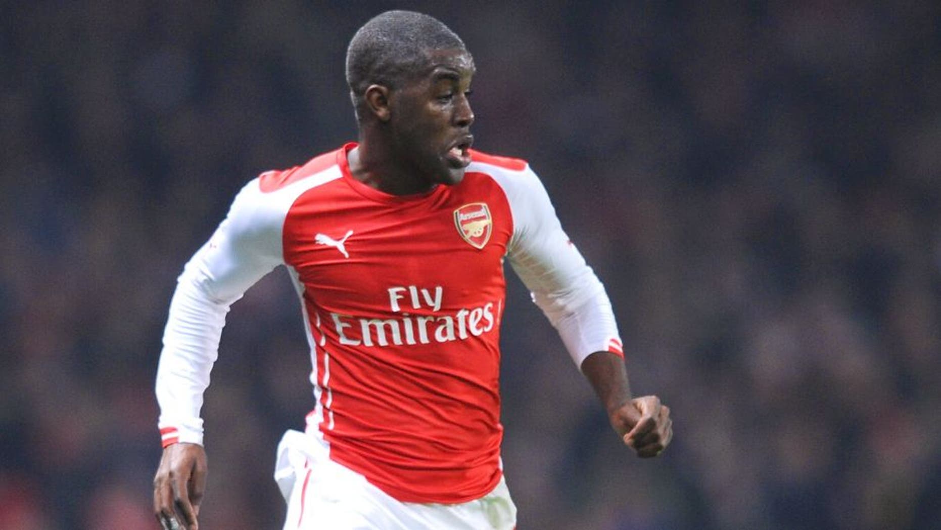 LONDON, ENGLAND - JANUARY 04: Joel Campbell of Arsenal during the FA Cup Third Round match between Arsenal and Hull City at Emirates Stadium on January 4, 2015 in London, England. (Photo by Stuart MacFarlane/Arsenal FC via Getty Images)