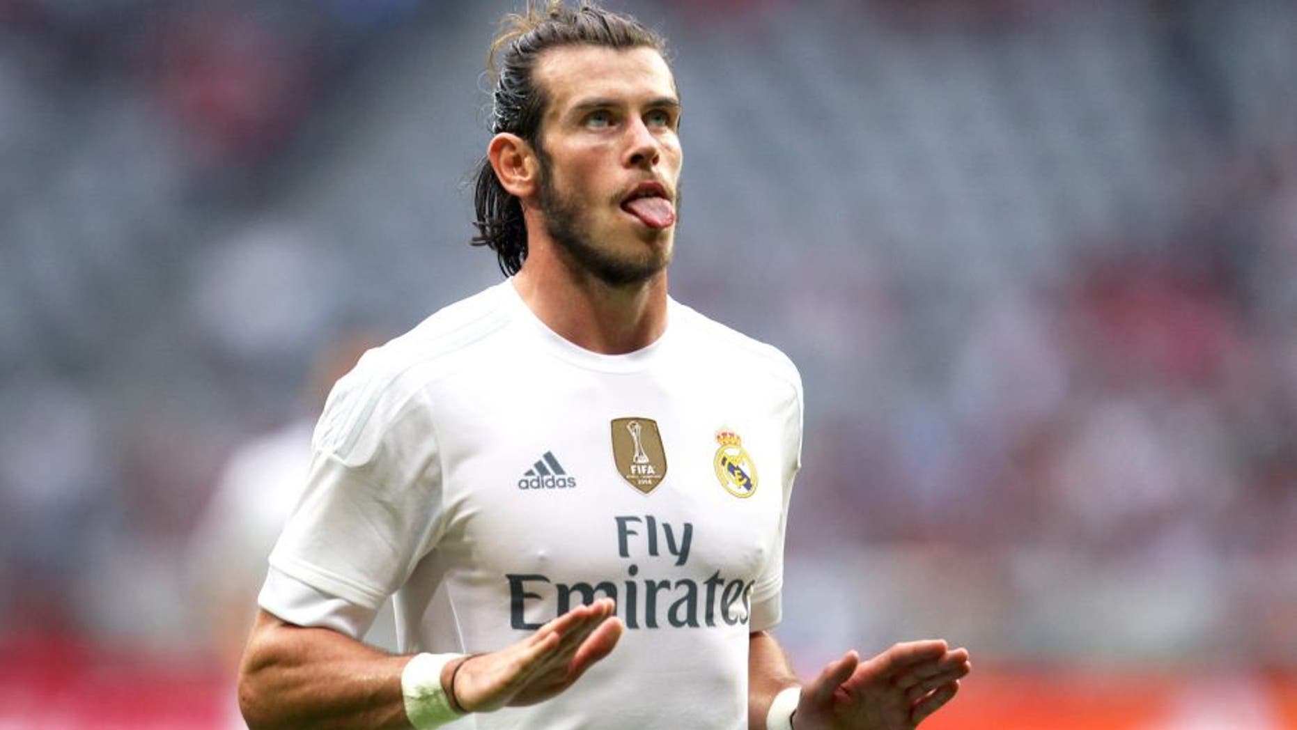 MUNICH, GERMANY - AUGUST 04: Gareth Bale of Real Madrid celebrates his goal during the semi-final match of the Audi Cup 2015 at Allianz Arena on August 4, 2015 in Munich, Germany. (Photo by Alexandra Beier/Bongarts/Getty Images)