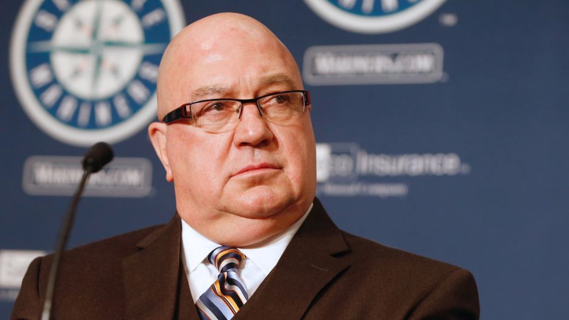 GM Jack Zduriencik of the Seattle Mariners looks on during a press conference introducing Robinson Cano to the media at Safeco Field on December 12, 2013 in Seattle, Washington. (Photo by Otto Greule Jr/Getty Images)