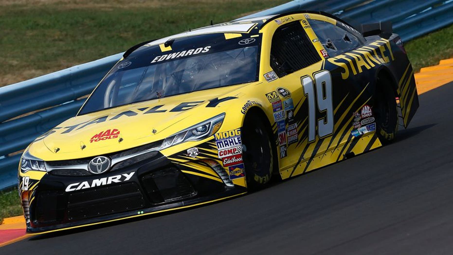 WATKINS GLEN, NY - AUGUST 05: Carl Edwards, driver of the #19 Stanley Toyota, drives during practice for the NASCAR Sprint Cup Series Cheez-It 355 at Watkins Glen International on August 5, 2016 in Watkins Glen, New York. (Photo by Jeff Zelevansky/NASCAR via Getty Images)