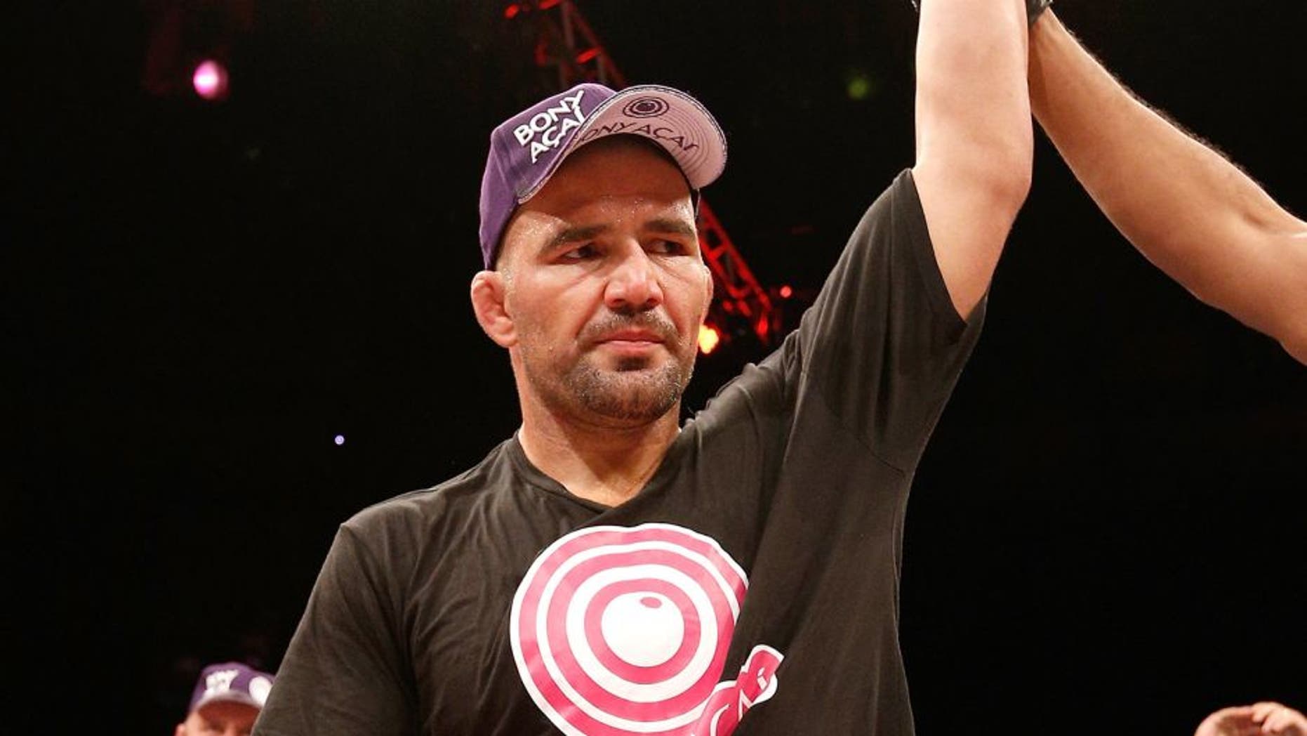 BELO HORIZONTE, BRAZIL - SEPTEMBER 04: Glover Teixeira reacts after knocking out Ryan Bader in their light heavyweight fight during the UFC on FOX Sports 1 event at Mineirinho Arena on September 4, 2013 in Belo Horizonte, Brazil. (Photo by Josh Hedges/Zuffa LLC/Zuffa LLC via Getty Images)