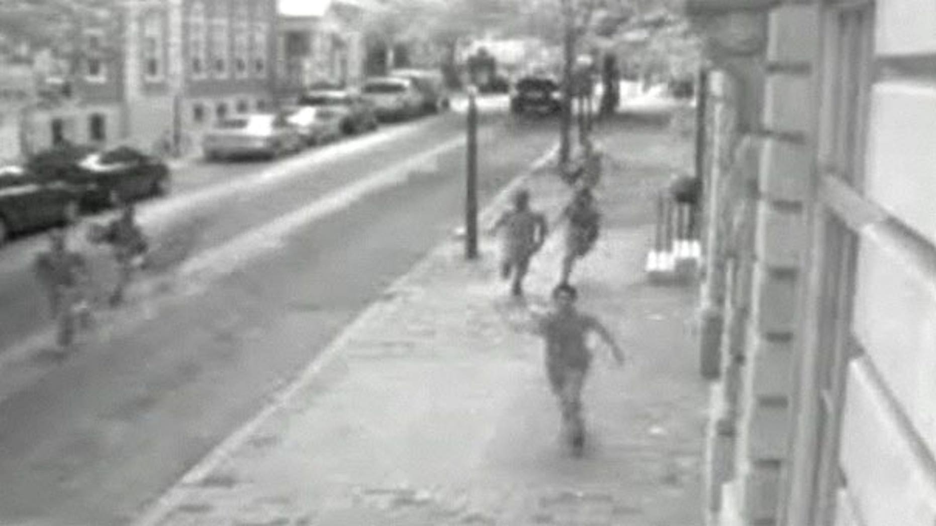 This screengrab shows footage from a 'flash mob' attack on July 29.