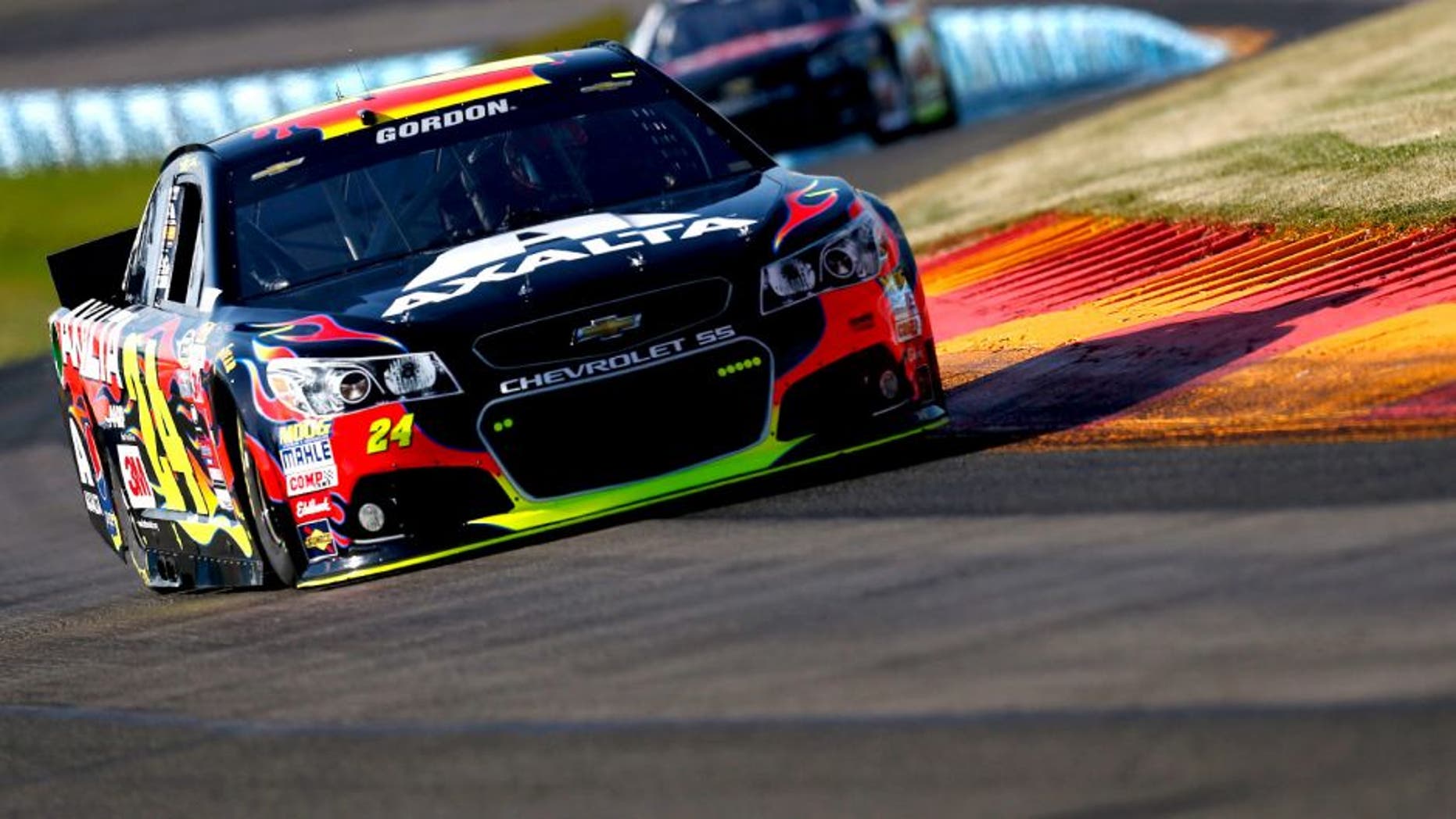WATKINS GLEN, NY - AUGUST 07: Jeff Gordon, driver of the #24 Axalta Chevrolet, practices for the NASCAR Sprint Cup Series Cheez-It 355 at Watkins Glen International on August 7, 2015 in Watkins Glen, New York. (Photo by Jeff Zelevansky/Getty Images)