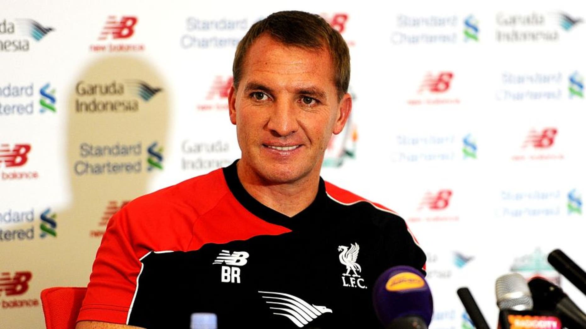 LIVERPOOL, ENGLAND - AUGUST 07: (THE SUN OUT, THE SUN ON SUNDAY OUT) Brendan Rodgers manager of Liverpool during a Press Conference at Melwood Training Ground on August 7, 2015 in Liverpool, England. (Photo by Andrew Powell/Liverpool FC via Getty Images)
