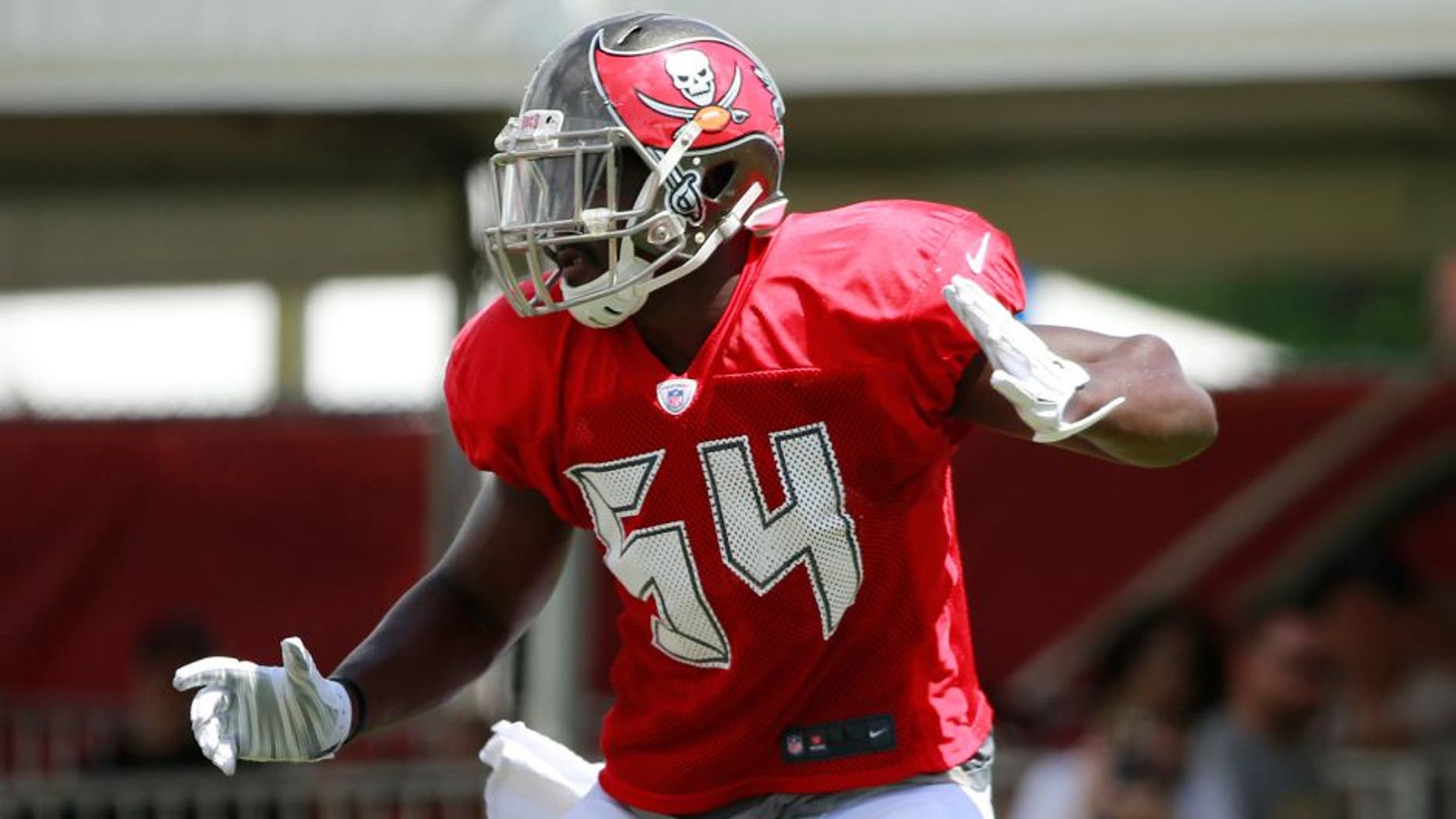 Aug 6, 2015; Tampa Bay, FL, USA; Tampa Bay Buccaneers outside linebacker Lavonte David (54) works out during training camp at One Buc Place. Mandatory Credit: Kim Klement-USA TODAY Sports