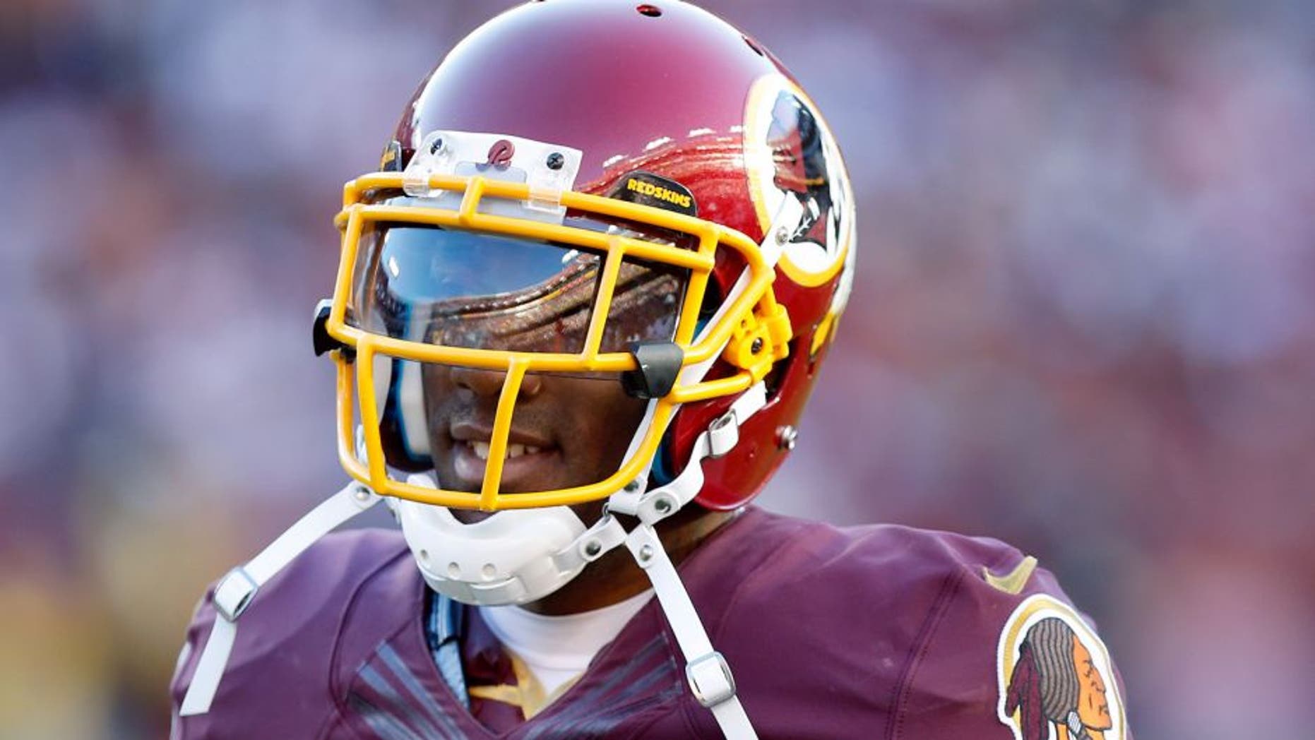 Nov 3, 2013; Landover, MD, USA; Washington Redskins cornerback DeAngelo Hall (23) stands on the field against the San Diego Chargers at FedEx Field. Mandatory Credit: Geoff Burke-USA TODAY Sports