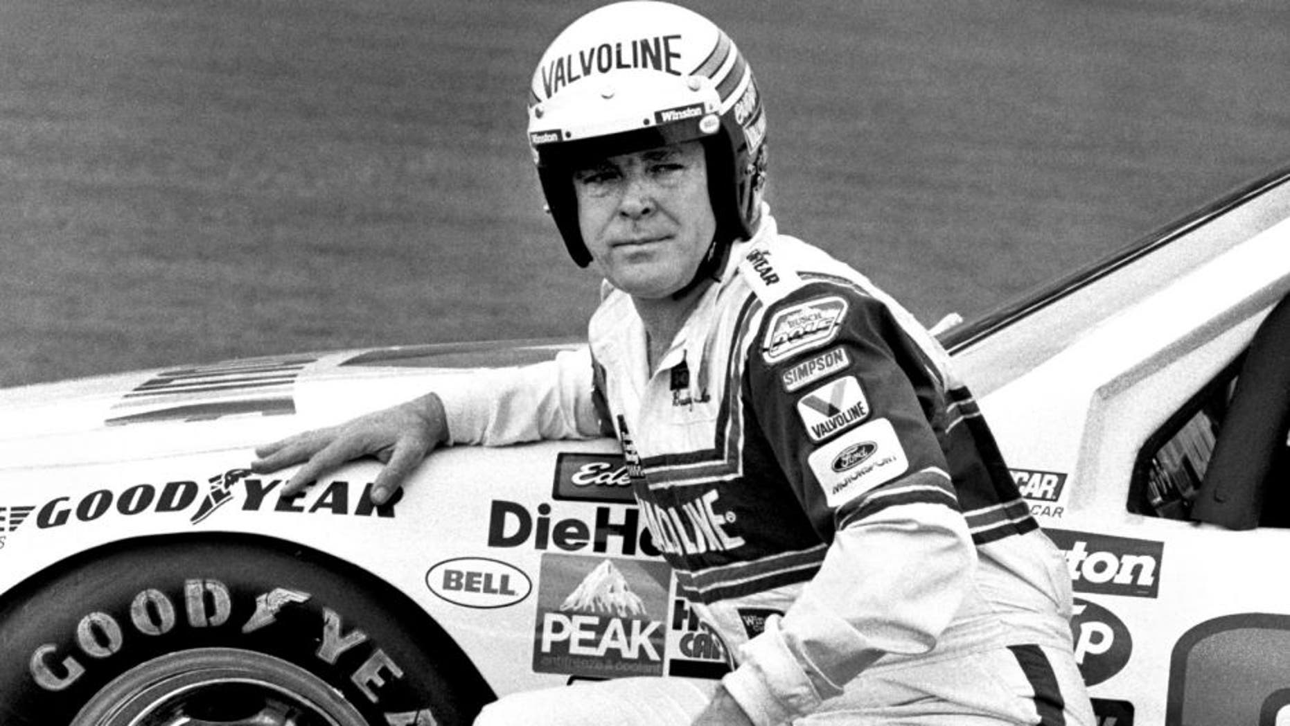 DAYTONA BEACH, FL - FEBRUARY 19, 1984: Buddy Baker poses for photographers at the Daytona International Speedway prior to the 1984 Daytona 500 on February 19, 1984 in Daytona Beach, Florida. (Photo by Robert Alexander/Archive Photos/Getty Images)
