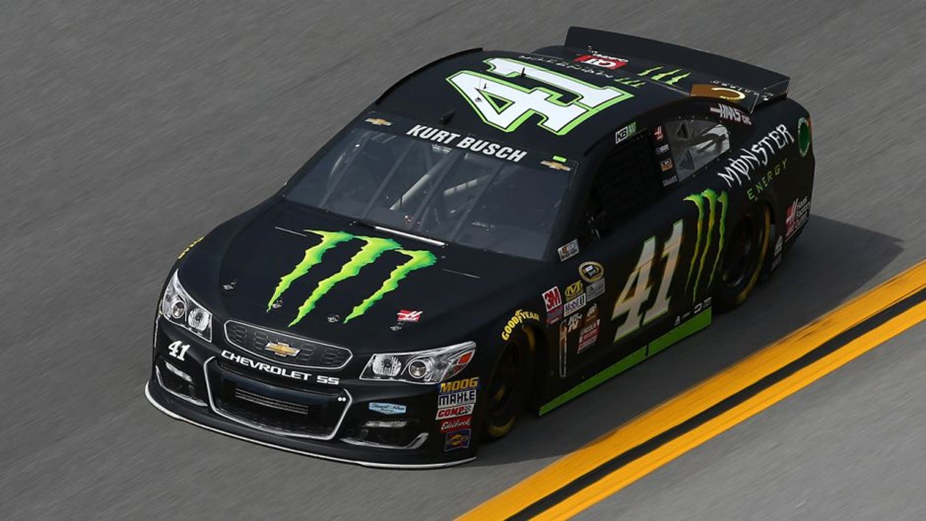TALLADEGA, AL - APRIL 29: Kurt Busch, driver of the #41 Monster Energy Chevrolet, practices for the NASCAR Sprint Cup Series GEICO 500 at Talladega Superspeedway on April 29, 2016 in Talladega, Alabama. (Photo by Sarah Crabill/NASCAR via Getty Images)