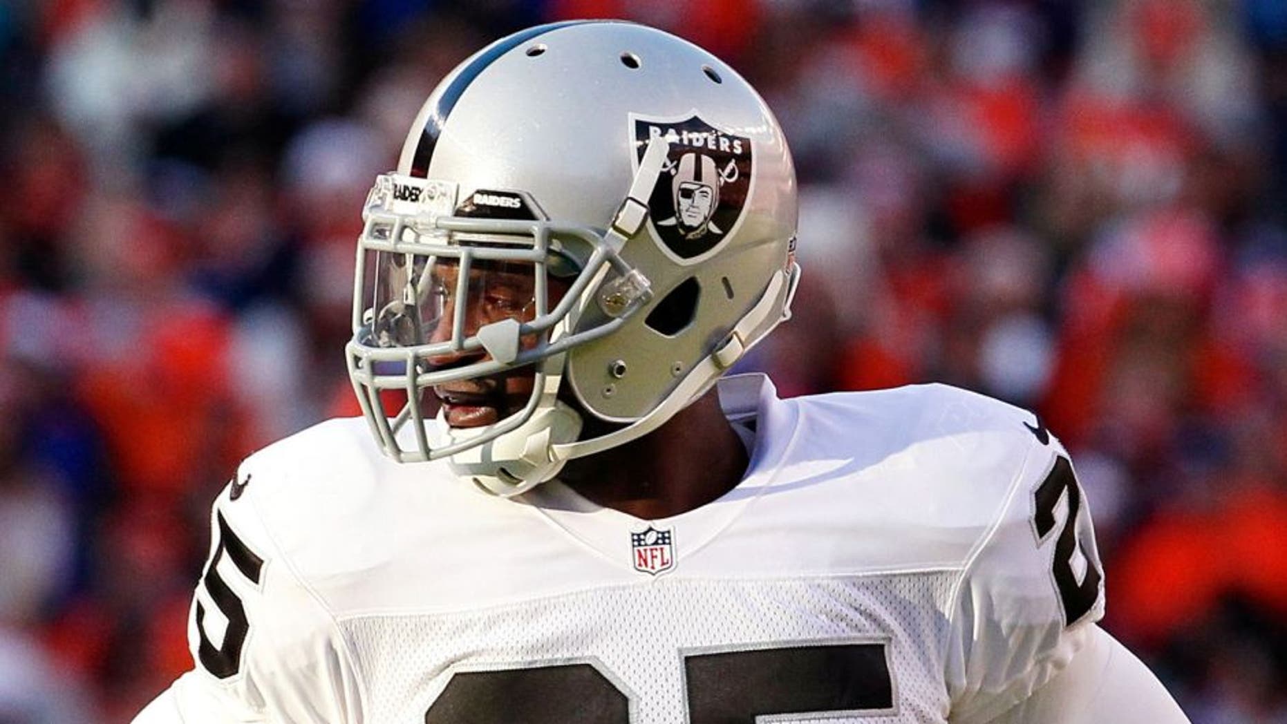 Dec 28, 2014; Denver, CO, USA; Oakland Raiders cornerback D.J. Hayden (25) in the second quarter against the Denver Broncos at Sports Authority Field at Mile High. The Broncos defeated the Raiders 47-14. Mandatory Credit: Isaiah J. Downing-USA TODAY Sports