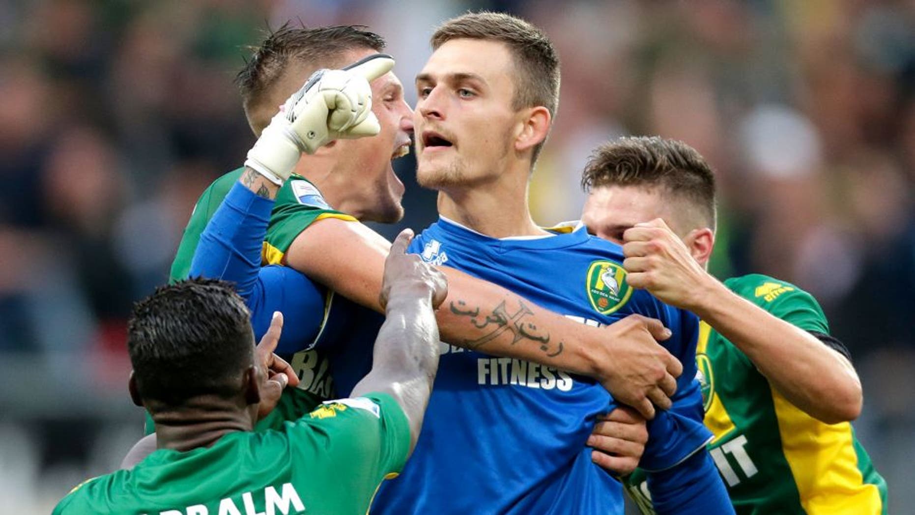 Martin Hansen of ADO Den Haag during the Dutch Eredivisie match between ADO Den Haag and PSV Eindhoven at Kyocera stadium on August 11, 2015 in The Hague, The Netherlands(Photo by VI Images via Getty Images)
