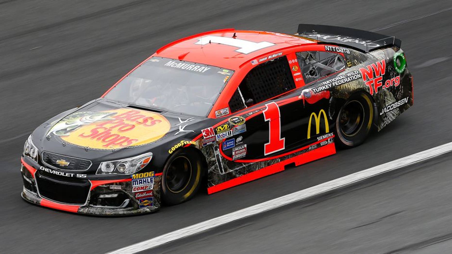 CHARLOTTE, NC - MAY 21: Jamie McMurray, driver of the #1 BassProShops/NationalTurkeyFoundation Chev, practices for the NASCAR Sprint Cup Series Sprint All-Star Race at Charlotte Motor Speedway on May 21, 2016 in Charlotte, North Carolina. (Photo by Jonathan Ferrey/NASCAR via Getty Images)