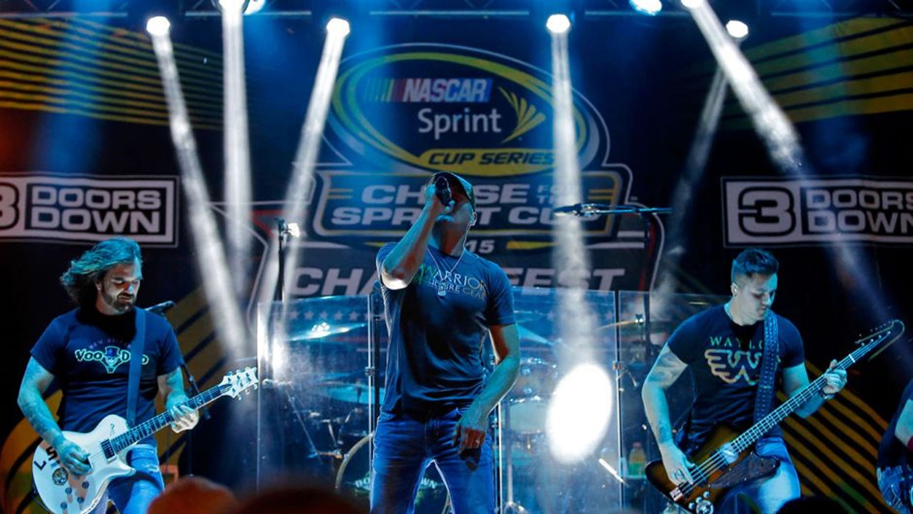 CHICAGO, IL - SEPTEMBER 17: 3 Doors Down performs during NASCAR Chase Fest on September 17, 2015 in Chicago, Illinois. (Photo by Jon Durr /NASCAR/NASCAR via Getty Images)
