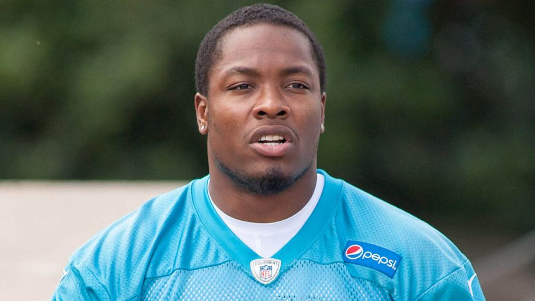 May 28, 2015; Charlotte, NC, USA; Carolina Panthers running back Cameron Artis-Payne walks to the practice field prior to the practice held at the Bank of America Stadium practice facility. Mandatory Credit: Jeremy Brevard-USA TODAY Sports