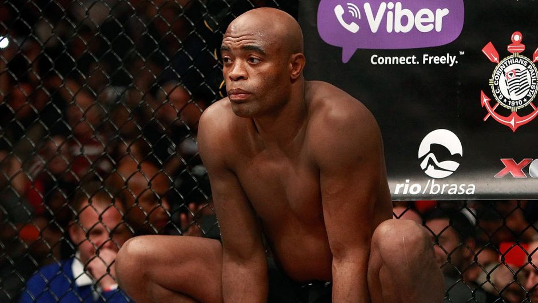 LAS VEGAS, NV - JANUARY 31: Anderson Silva waits for the start of a middleweight fight against Nick Diaz during UFC 183 at the MGM Grand Garden Arena on January 31, 2015 in Las Vegas, Nevada. Silva won by unanimous decision. (Photo by Steve Marcus/Getty Images)