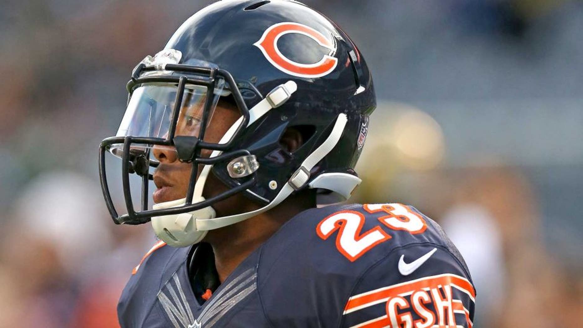 CHICAGO, IL - AUGUST 14: Kyle Fuller #23 of the Chicago Bears warms up prior to a preseason game against the Jacksonville Jaguars at Soldier Field on August 14, 2014 in Chicago, Illinois. (Photo by Jonathan Daniel/Getty Images)