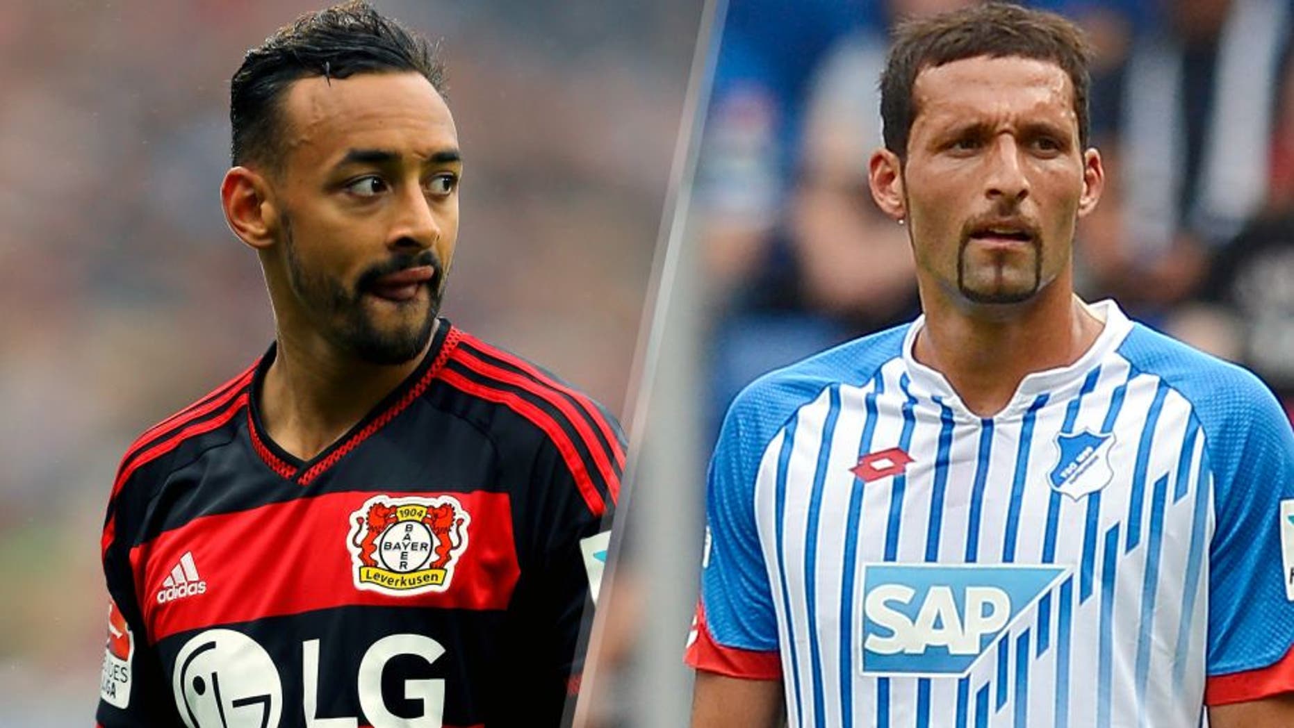 LEVERKUSEN, GERMANY - MAY 16: Karim Bellarabi of Leverkusen looks on during the Bundesliga match between Bayer 04 Leverkusen and 1899 Hoffenheim at BayArena on May 16, 2015 in Leverkusen, Germany. (Photo by Christof Koepsel/Bongarts/Getty Images) SINSHEIM, GERMANY - AUGUST 01: Kevin Kuranyi of Hoffenheim reacts during the friendly match between 1899 Hoffenheim and AFC Bournemouth at Wirsol Rhein-Neckar-Arena on August 1, 2015 in Sinsheim, Germany. (Photo by Daniel Kopatsch/Getty Images)
