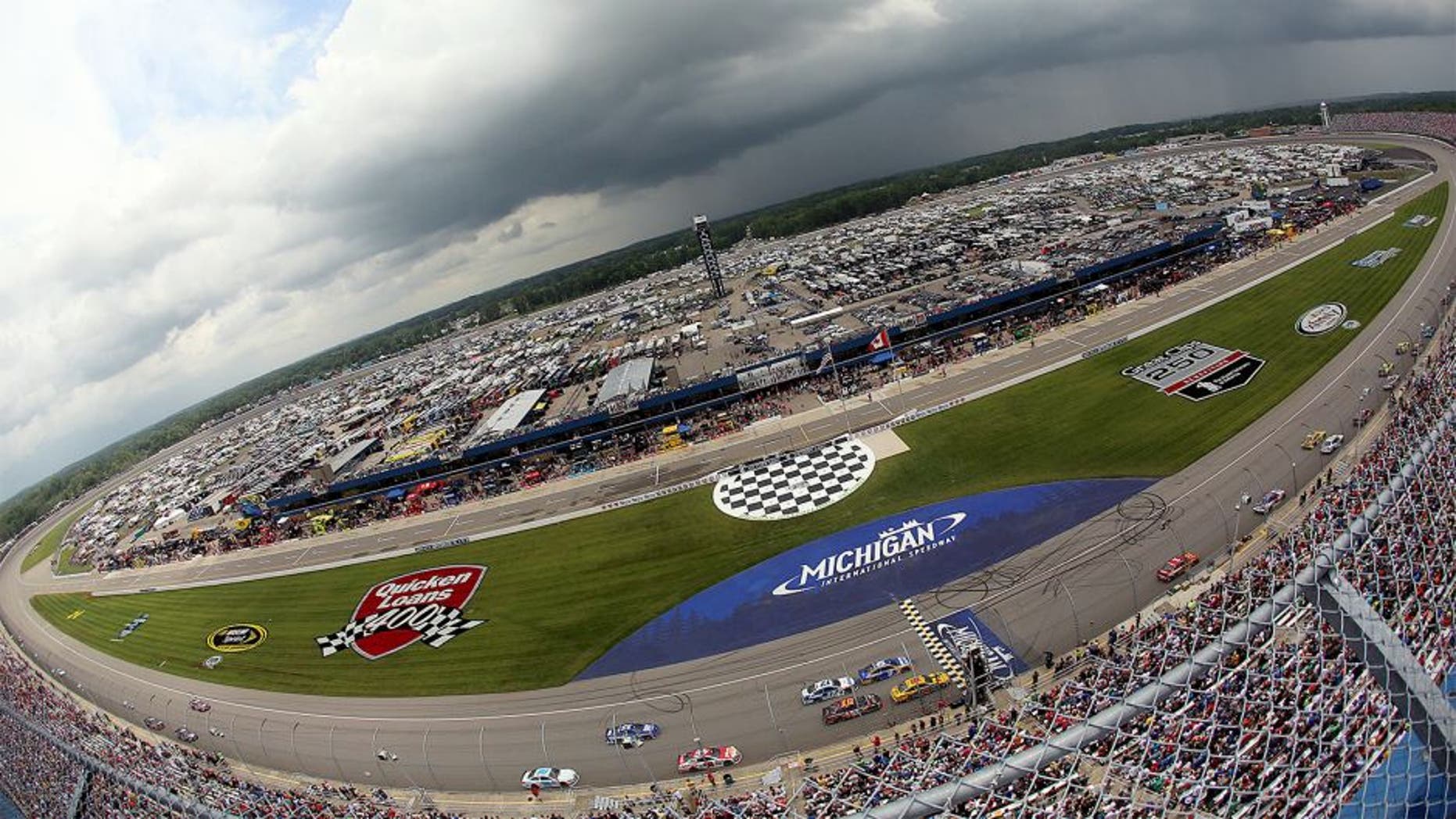 BROOKLYN, MI - JUNE 14: A general view of the NASCAR Sprint Cup Series Quicken Loans 400 at Michigan International Speedway on June 14, 2015 in Brooklyn, Michigan. (Photo by Rey Del Rio/Getty Images)