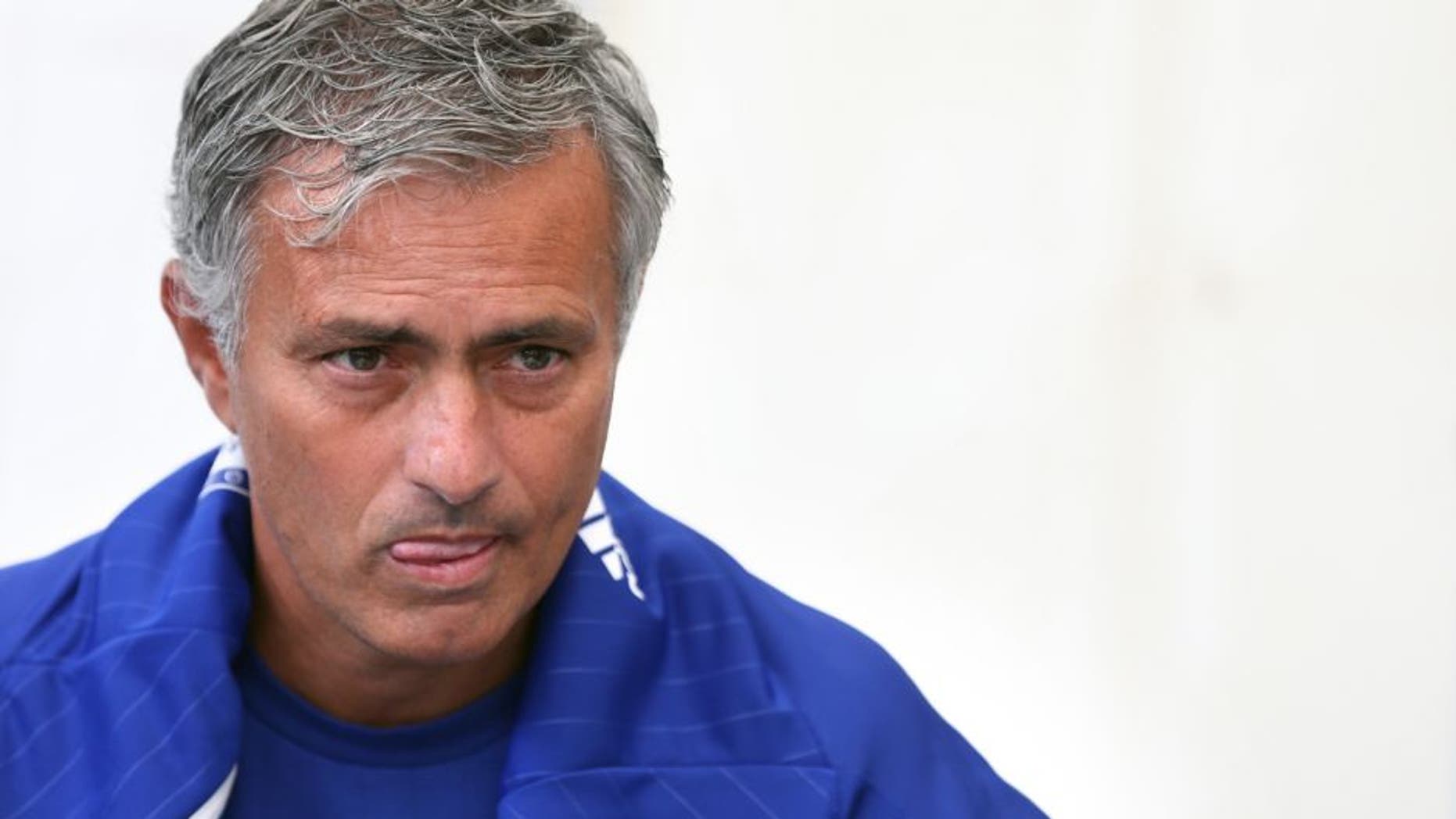 LONDON, ENGLAND - AUGUST 05: Chelsea FC manager Jose Mourinho talks to members of the media during the official Premier League season launch media event at Southfields Academy on August 5, 2015 in London, England. (Photo by Steve Bardens/Getty Images)