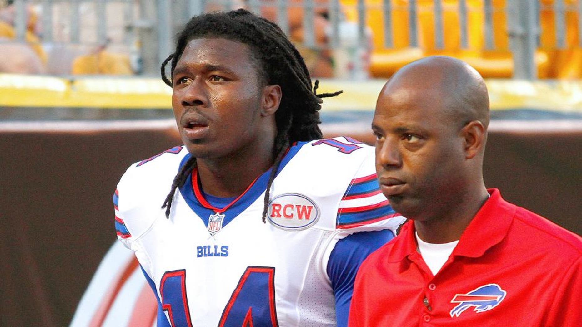PITTSBURGH, PA - AUGUST 16: Sammy Watkins #14 of the Buffalo Bills walks to the locker room during the first quarter against the Pittsburgh Steelers at Heinz Field on August 16, 2014 in Pittsburgh, Pennsylvania. (Photo by Justin K. Aller/Getty Images)