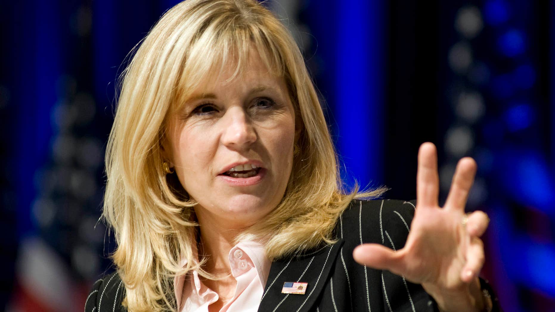 FILE - In this Feb. 18, 2010 file photo, Liz Cheney addresses the Conservative Political Action Conference in Washington.
