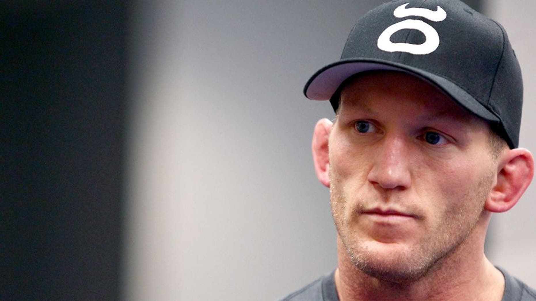 BANGOR, ME - AUGUST 16: Gray Maynard warms up in the locker room backstage during the UFC fight night event at the Cross Insurance Center on August 16, 2014 in Bangor, Maine. (Photo by Mike Roach/Zuffa LLC/Zuffa LLC via Getty Images)