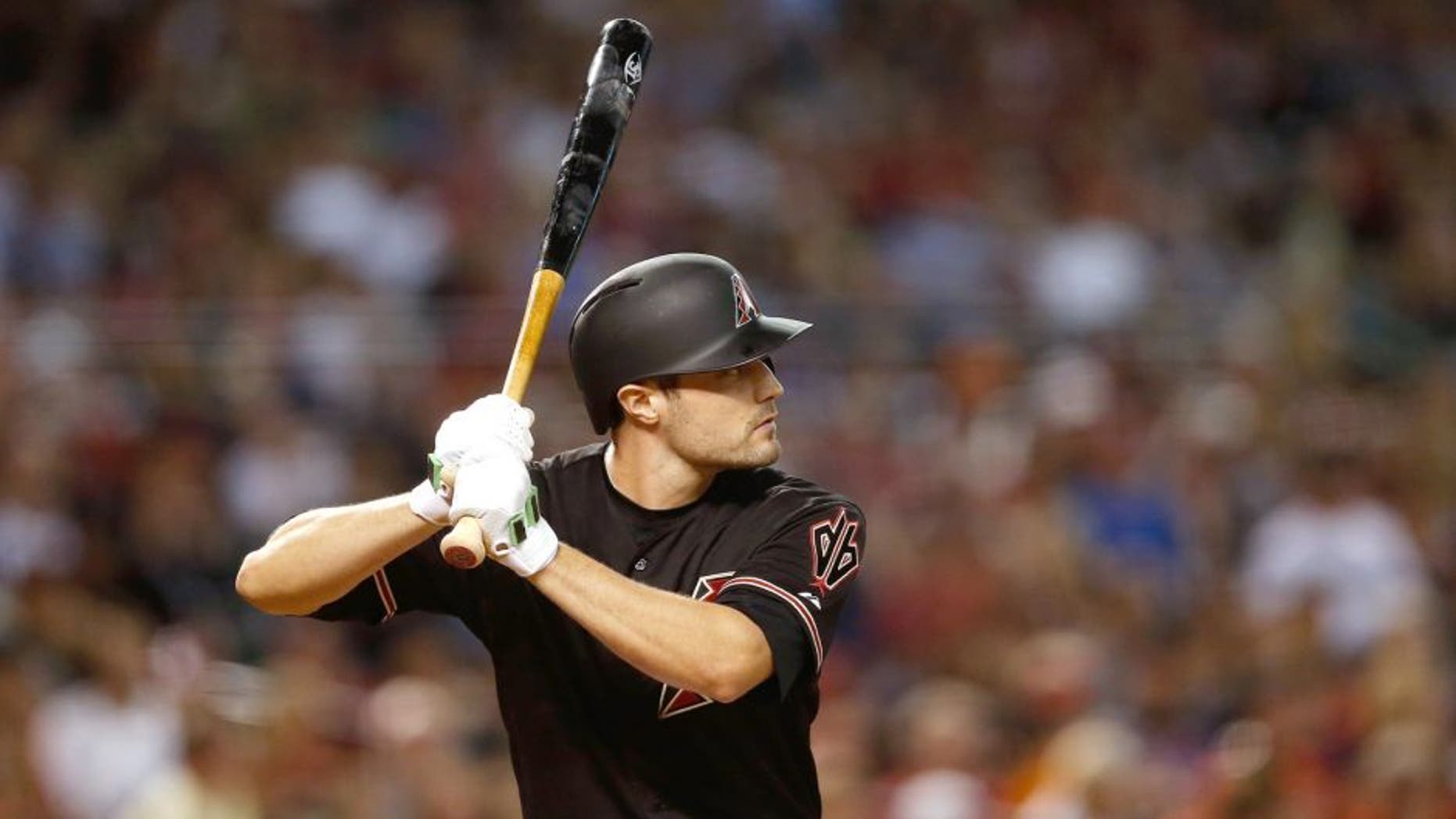 PHOENIX, AZ - JULY 18: A.J. Pollock #11 of the Arizona Diamondbacks bats against the San Francisco Giants during the MLB game at Chase Field on July 18, 2015 in Phoenix, Arizona. The Giants defeated the Diamondbacks 8-4. (Photo by Christian Petersen/Getty Images)