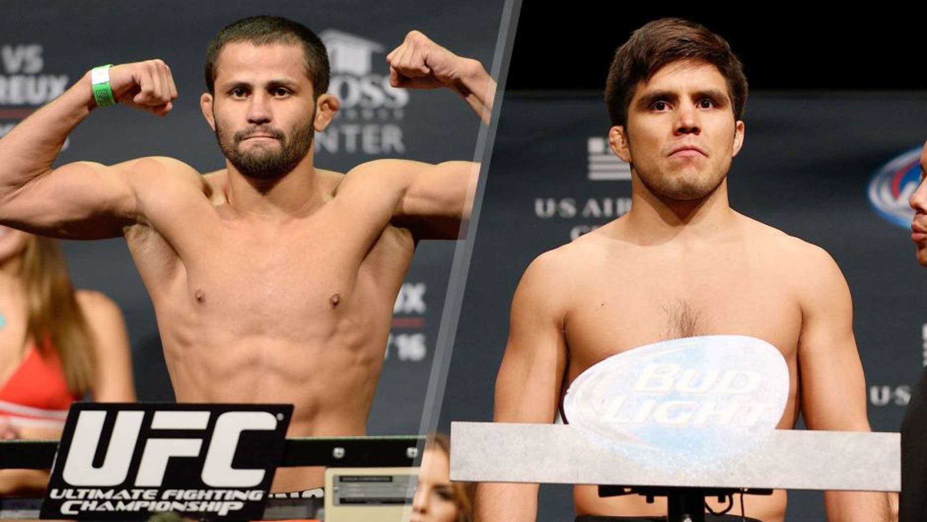 BANGOR, ME - AUG 15: Jussier Formiga steps on the scale during the UFC fight night weigh-in at the Cross Insurance Center on August 15, 2014 in Bangor, Maine. (Photo by Jeff Bottari/Zuffa LLC/Zuffa LLC via Getty Images) PHOENIX, AZ - DECEMBER 12: Henry Cejudo weighs in during the UFC Fight Night weigh-in event at the Phoenix Convention Center on December 12, 2014 in Phoenix, Arizona. (Photo by Josh Hedges/Zuffa LLC/Zuffa LLC via Getty Images)