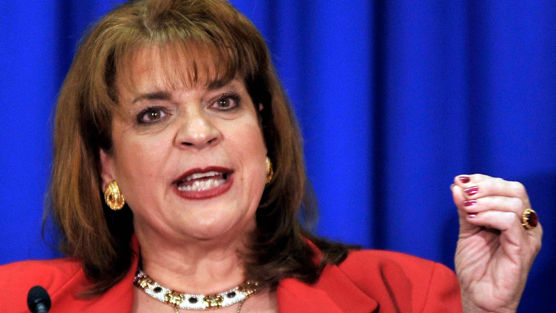 FILE- In this April 11, 2012, file photo, State Attorney Angela Corey, special prosecutor in the Trayvon Martin case, speaks during a news conference in Jacksonville, Fla.