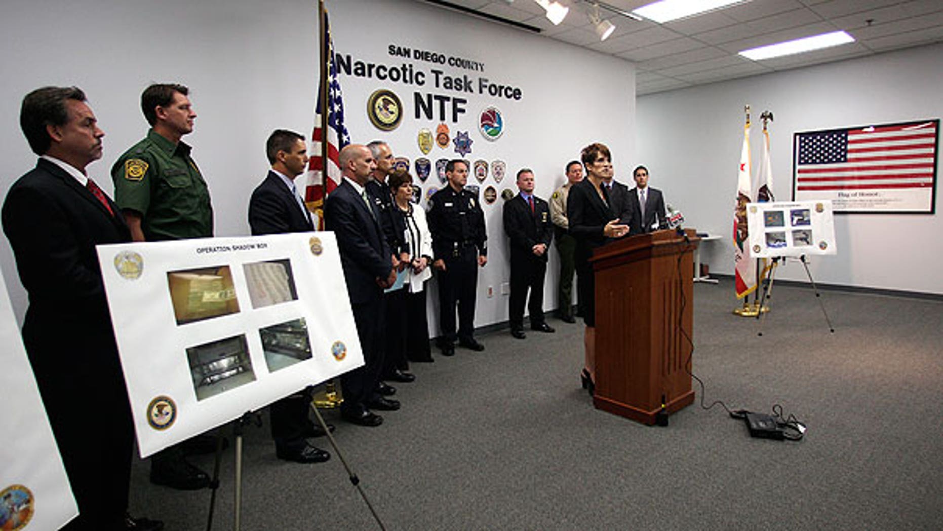 Aug. 18: United States Attorney Laura E. Duffy talks about the indictments evolving from arrest made in the undercover operation involving Iraqi Immigrants and Mexican drug cartels at a news conference in San Diego.