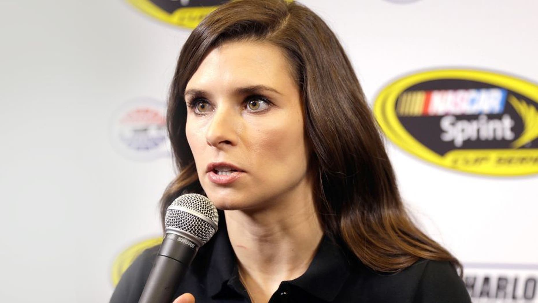 CHARLOTTE, NC - JANUARY 27: Danica Patrick talks with reporters during the NASCAR Sprint Media Tour at the Charlotte Convention Center on January 27, 2015 in Charlotte, North Carolina. (Photo by Bob Leverone/NASCAR via Getty Images)