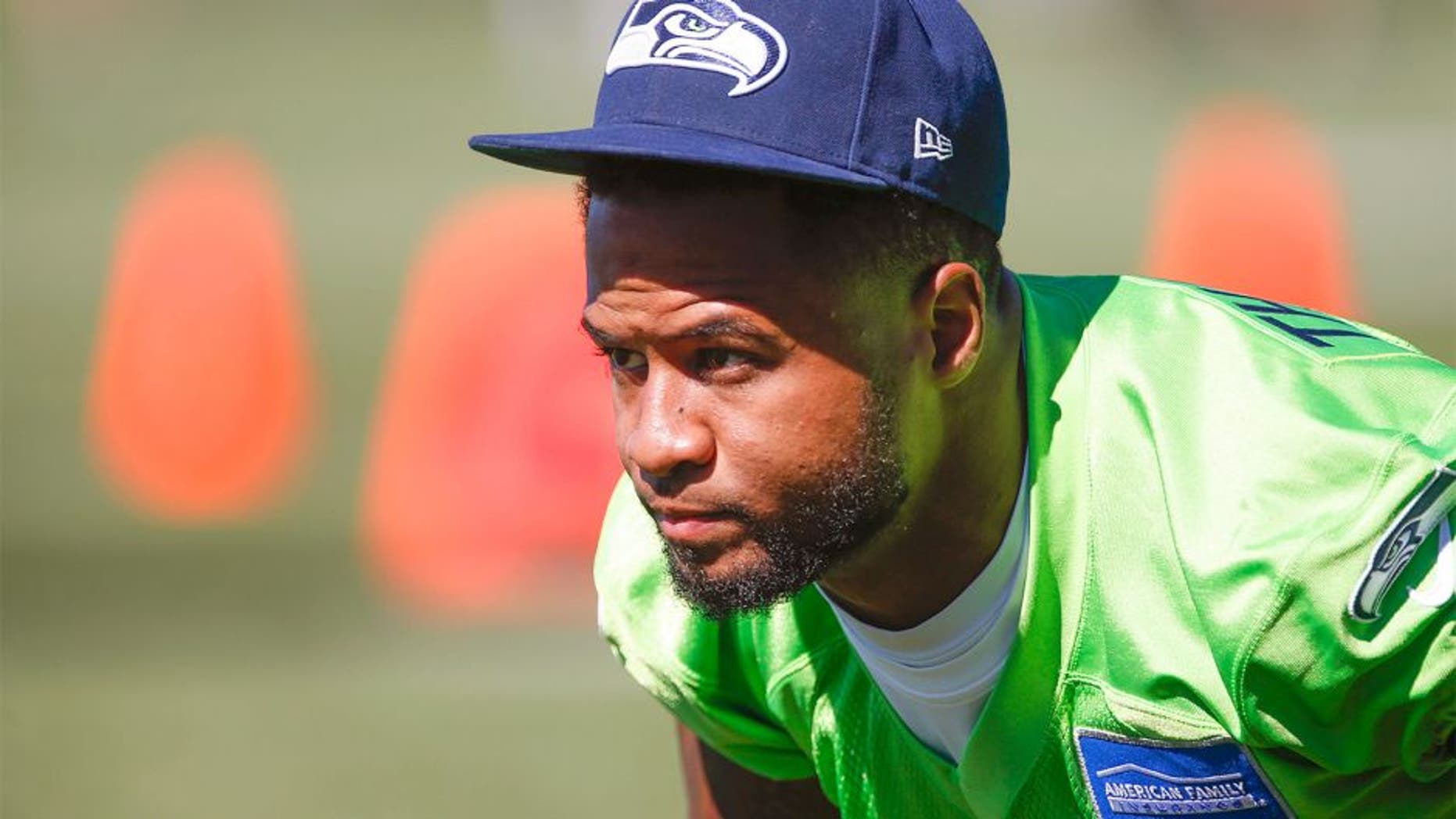 Jul 31, 2015; Renton, WA, USA; Seattle Seahawks free safety Earl Thomas (29) watches from the sidelines during a training camp practice at Virginia Mason Athletic Center. Mandatory Credit: Joe Nicholson-USA TODAY Sports