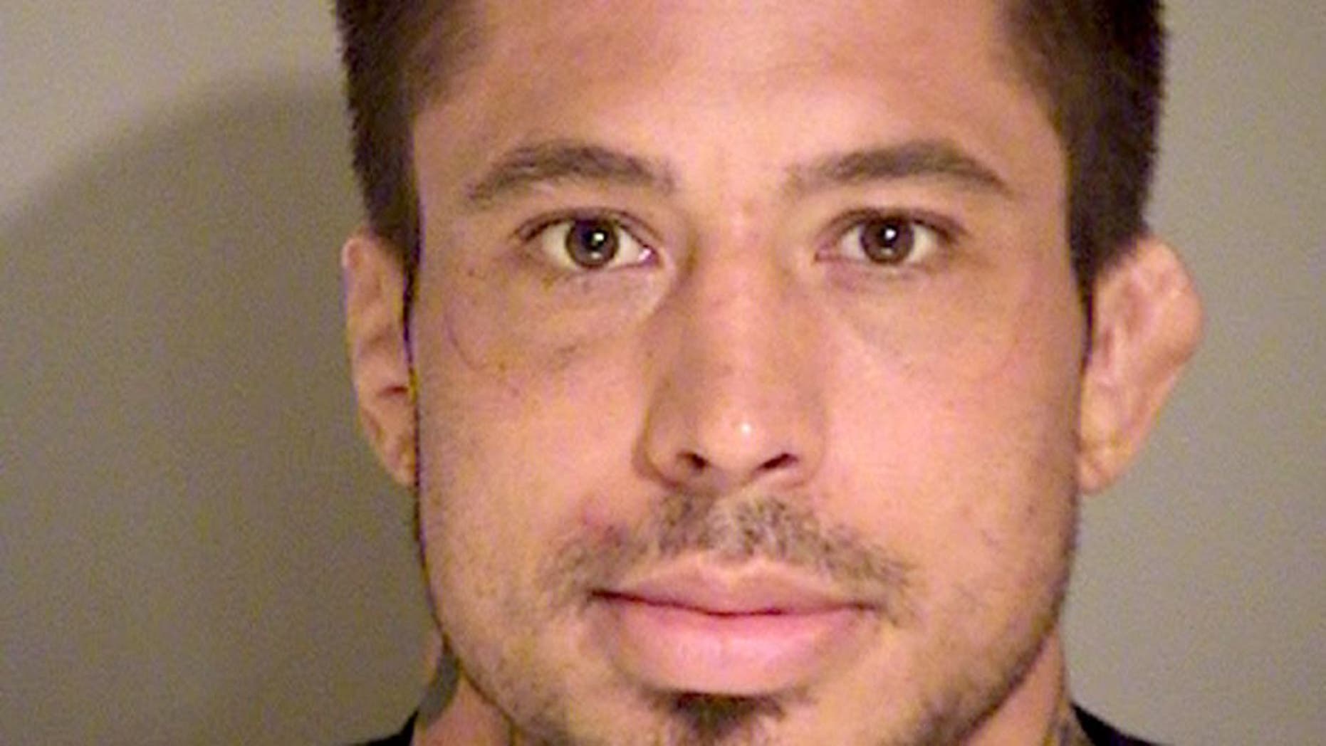 SIMI VALLEY, CA - AUGUST 15: In this handout photo provided by the Simi Valley Police Department, MMA fighter Jonathan Koppenhaver , aka War Machine, is seen in a police booking photo after his arrest for brutally assaulting his ex-girlfriend Christy Mack on August 15, 2014 in Simi Valley California. (Photo by Simi Valley Police Department via Getty Images)