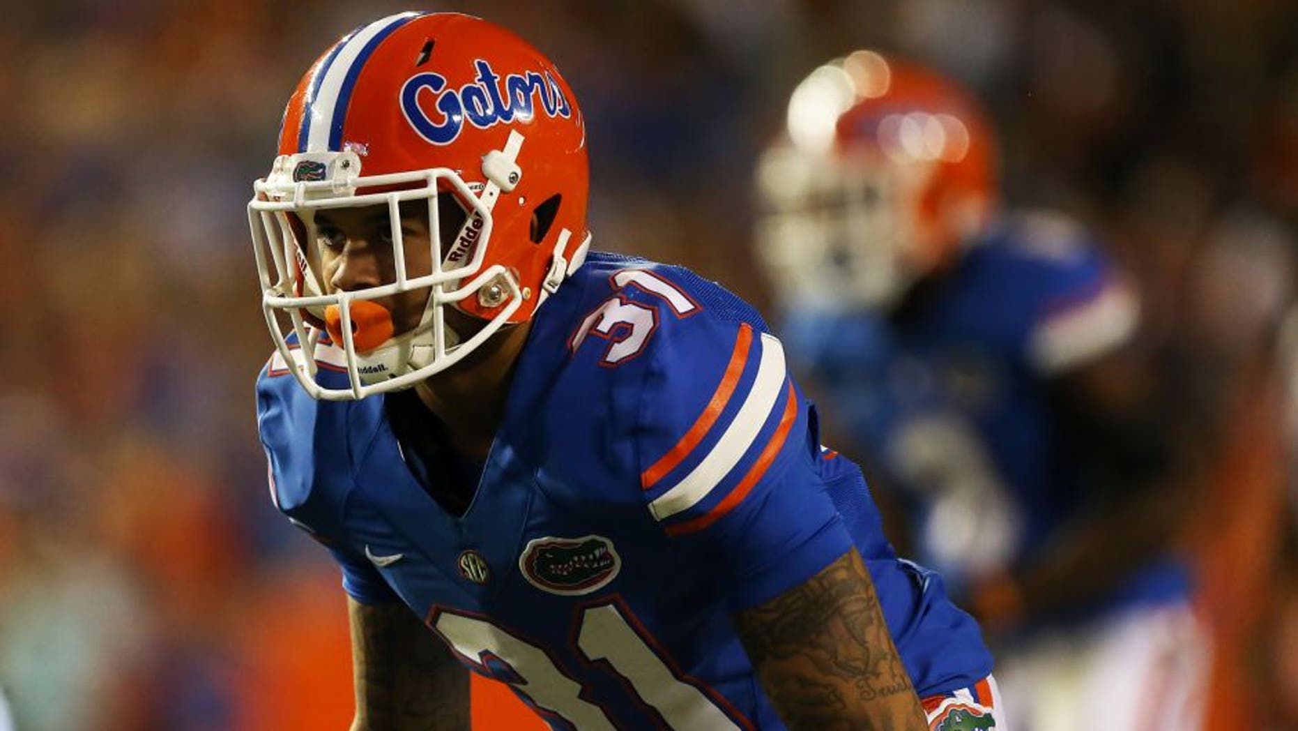 Apr 8, 2016; Gainesville, FL, USA; Florida Gators defensive back Jalen Tabor (31) looks on in the third quarter during the Orange and Blue game at Ben Hill Griffin Stadium. Blue won 38-6. Mandatory Credit: Logan Bowles-USA TODAY Sports